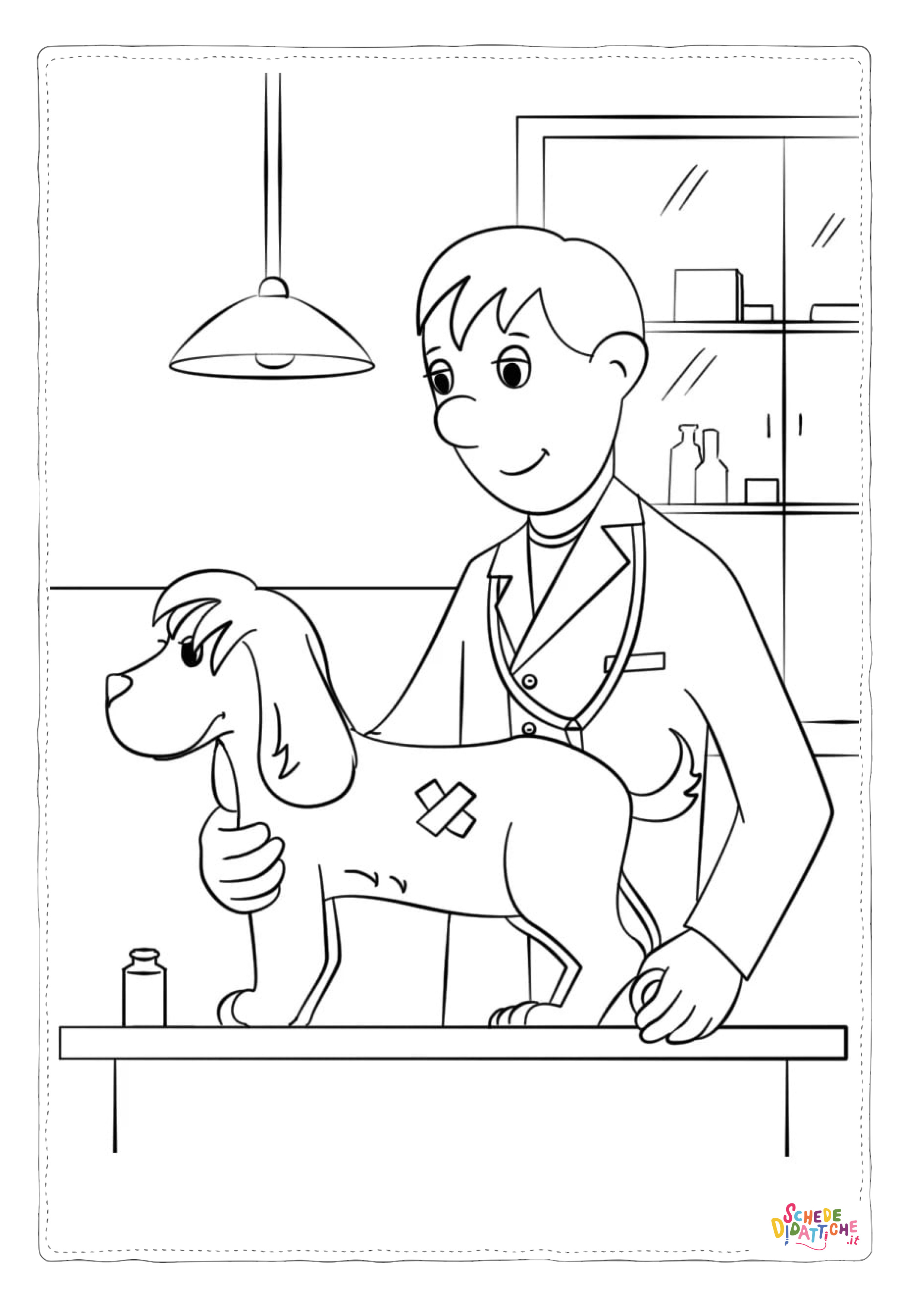 Disegno di veterinario da stampare e colorare 1