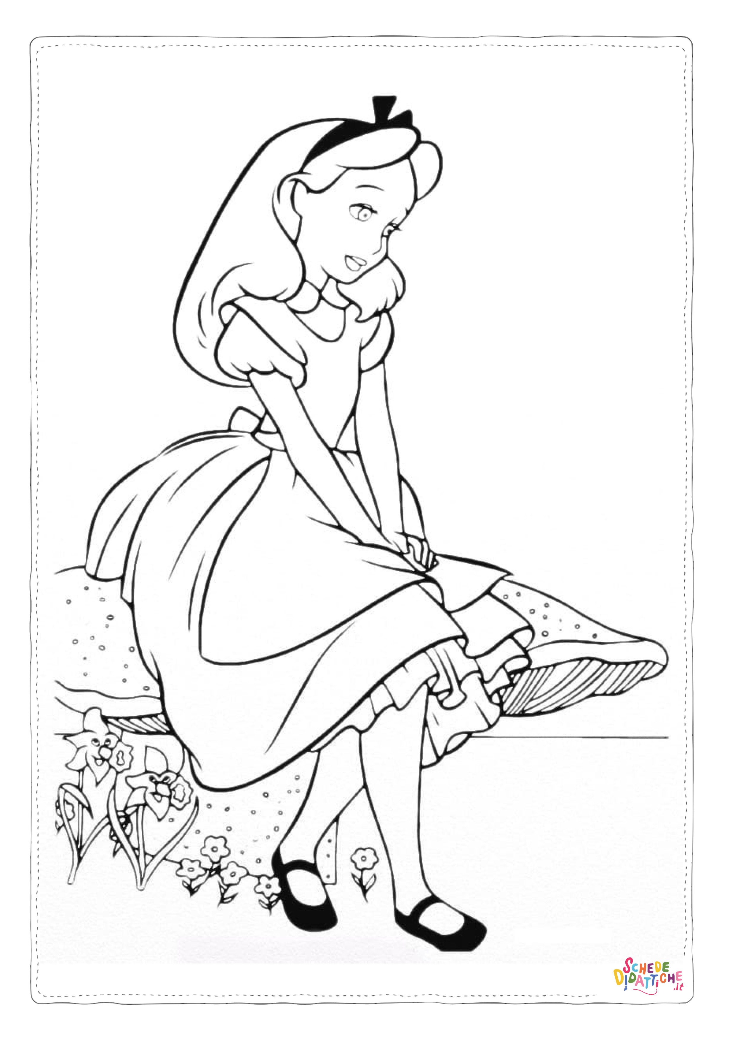 Disegno di Alice nel paese delle meraviglie da stampare e colorare 39