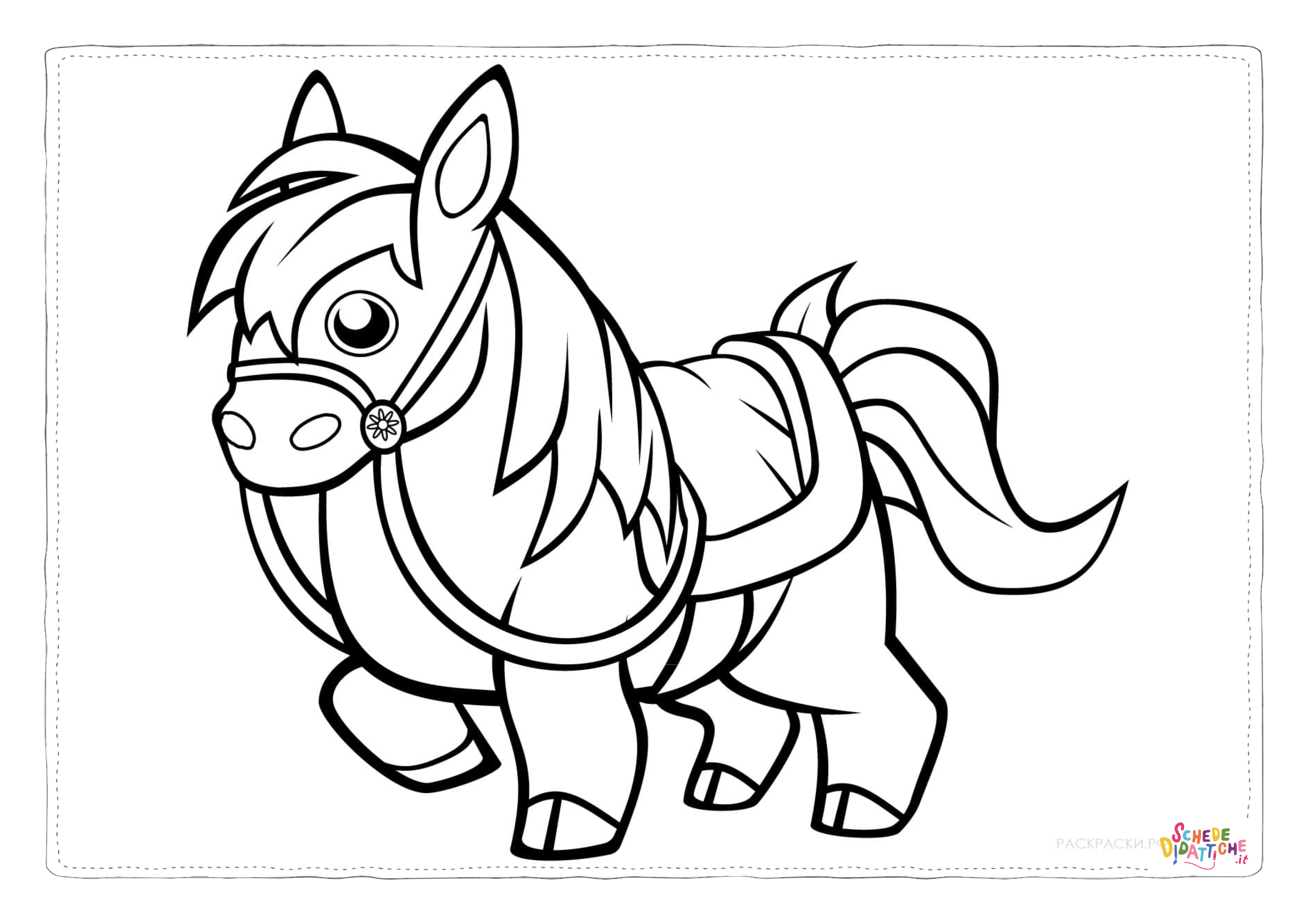 Disegno "Disegno di cavallo da stampare e colorare 123" Disegno di cavallo da stampare e colorare 123