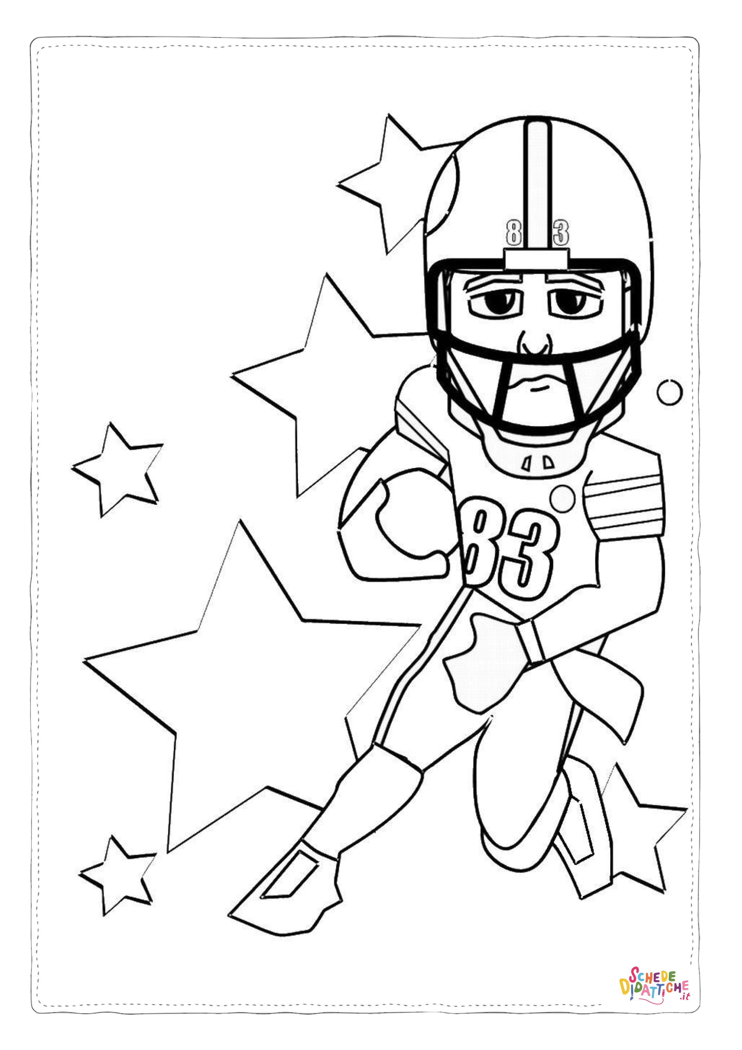 Disegno "Disegno di football americano da stampare e colorare 46" Disegno di football americano da stampare e colorare 46