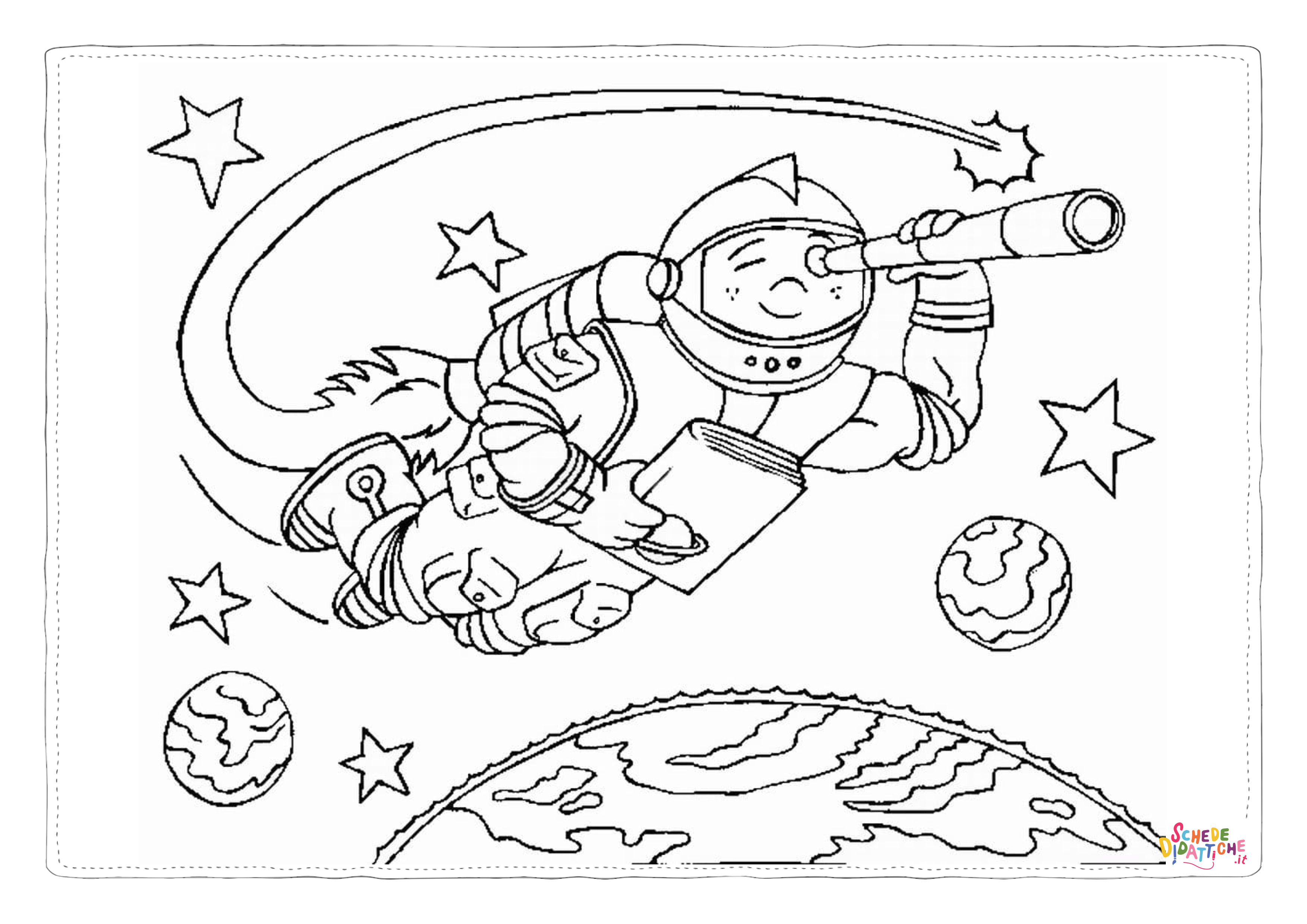 Disegno "Disegno di astronauta da stampare e colorare 8" Disegno di astronauta da stampare e colorare 8