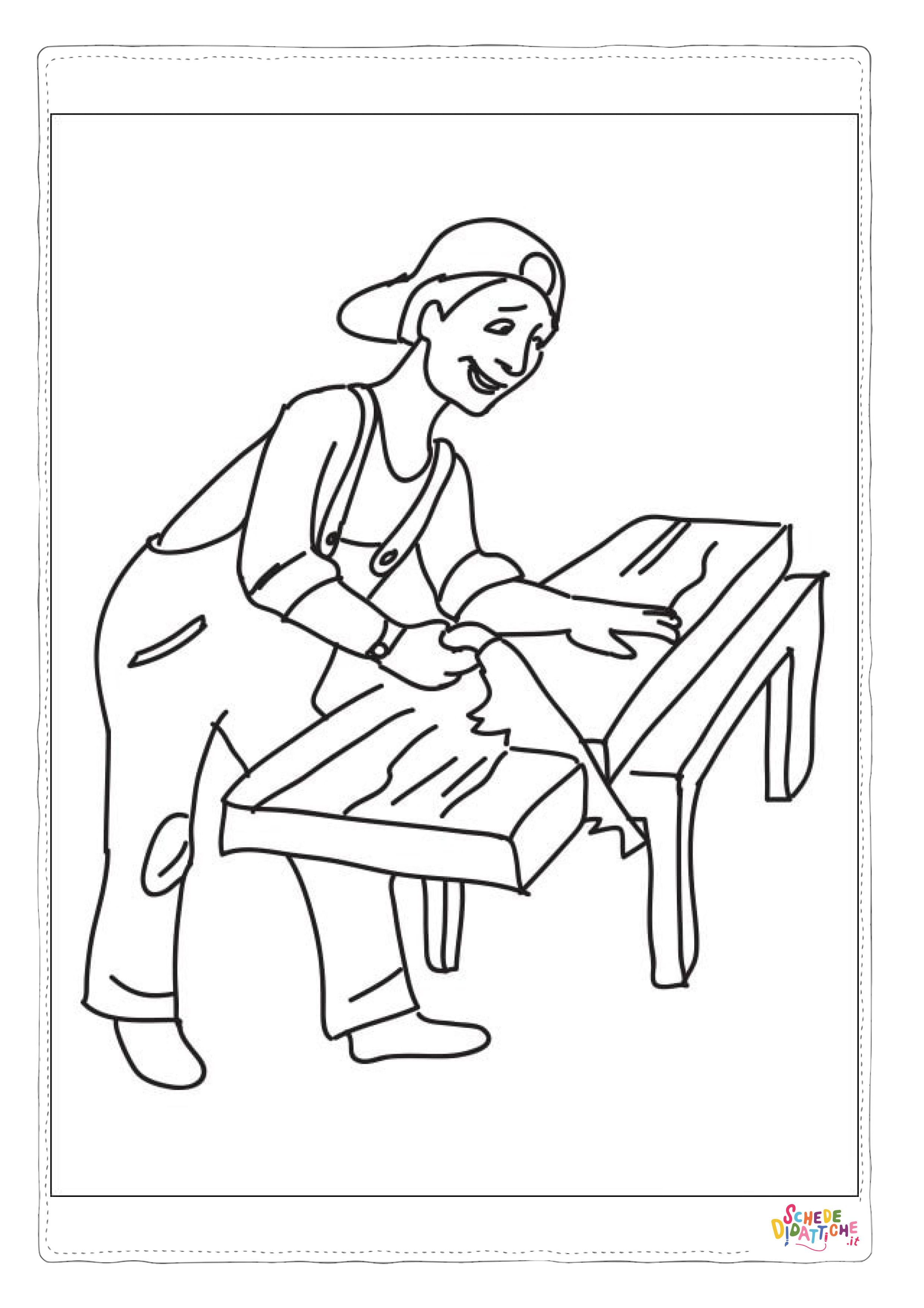 Disegno "Disegno di falegname da stampare e colorare 4" Disegno di falegname da stampare e colorare 4