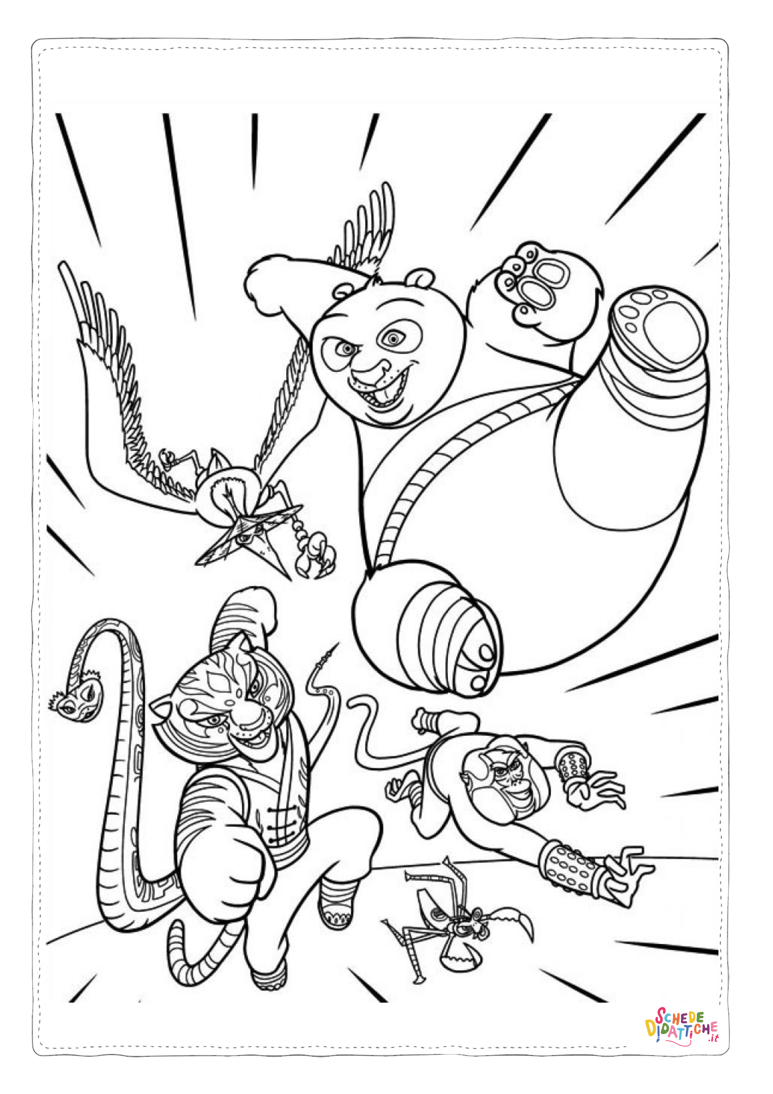 Disegno di Kung Fu Panda da stampare e colorare 5