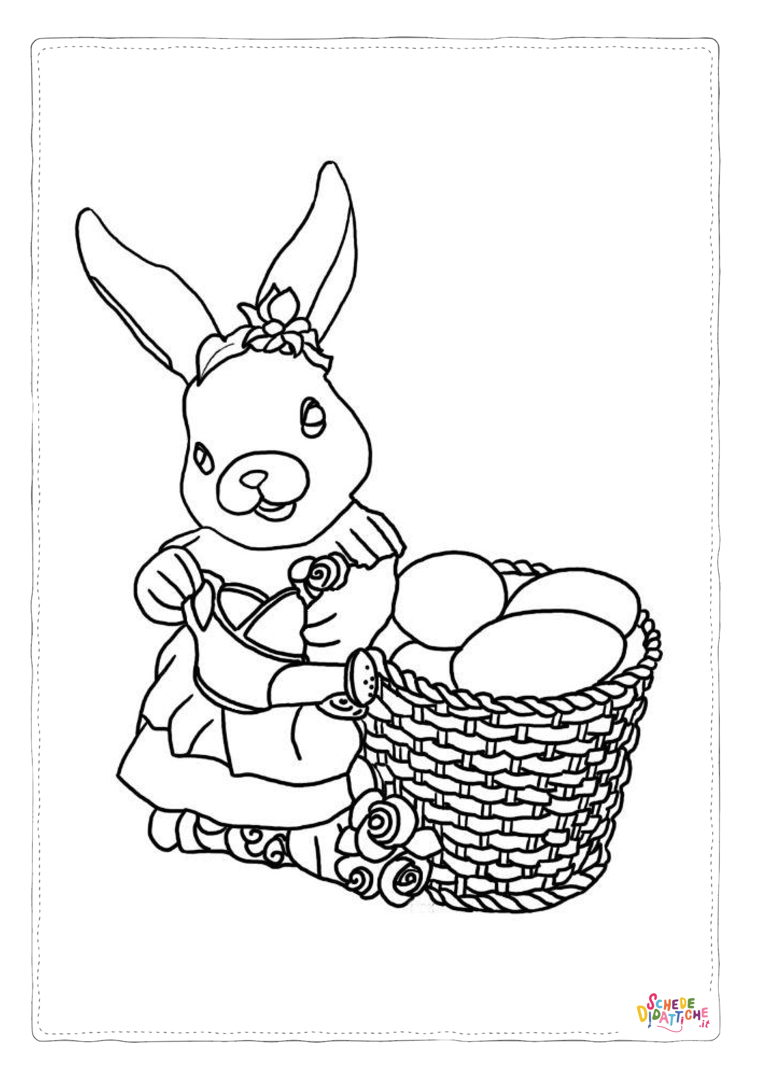 Disegno "Disegno di coniglietto di Pasqua da stampare e colorare 3" Disegno di coniglietto di Pasqua da stampare e colorare 3