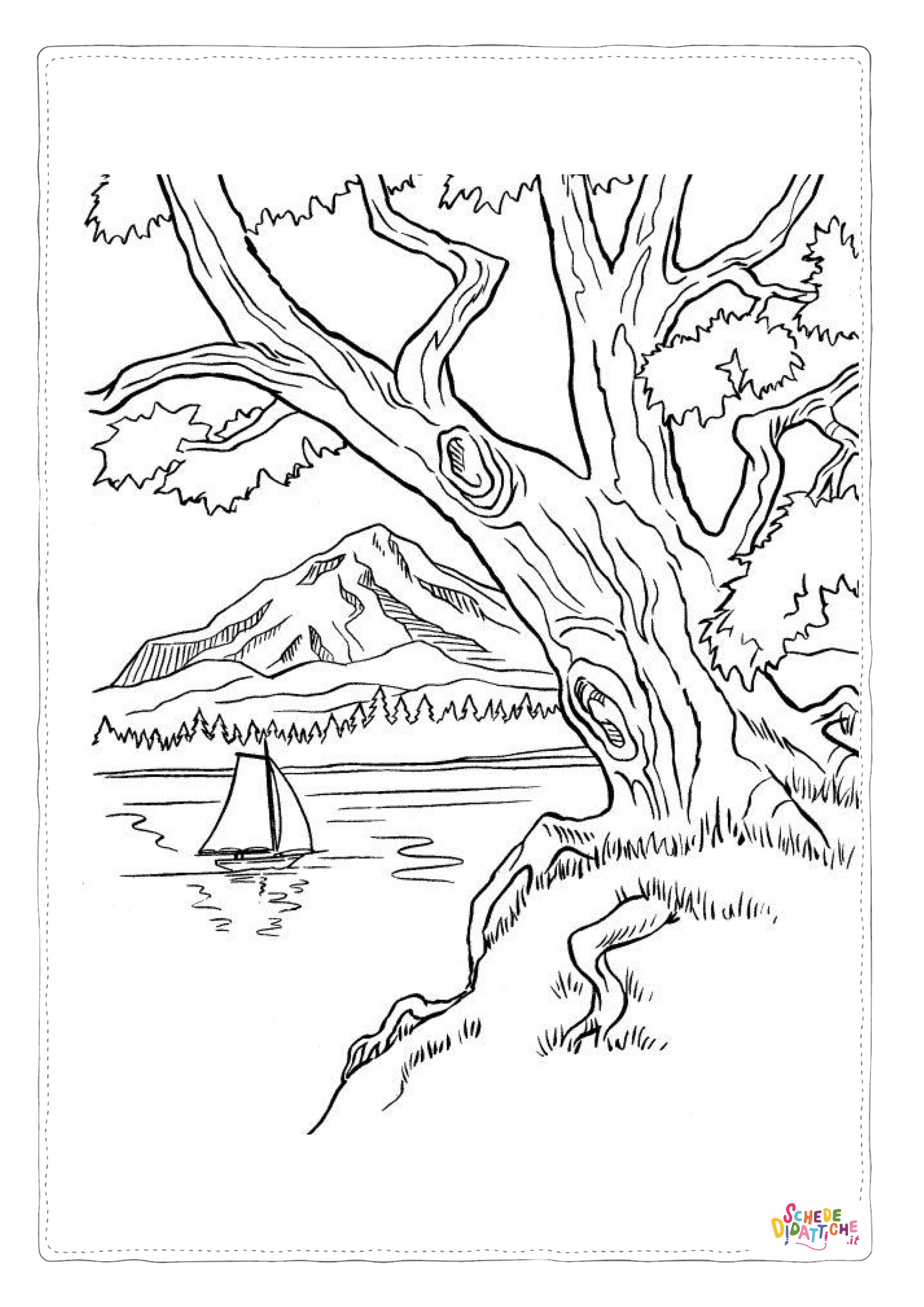 Disegno "Disegno di paesaggio da stampare e colorare 43" Disegno di paesaggio da stampare e colorare 43