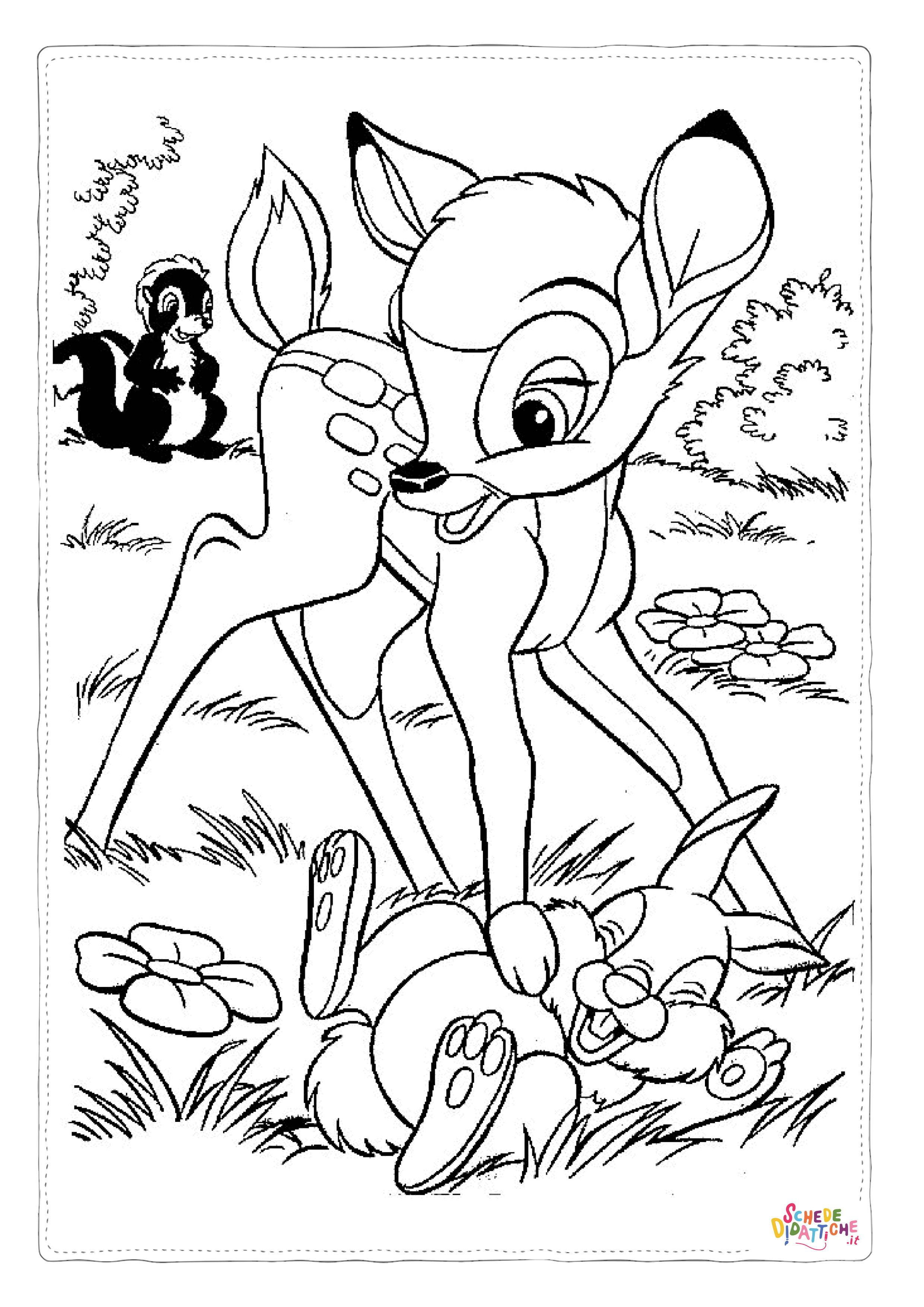 Disegno "Disegno di Bambi da stampare e colorare 4" Disegno di Bambi da stampare e colorare 4