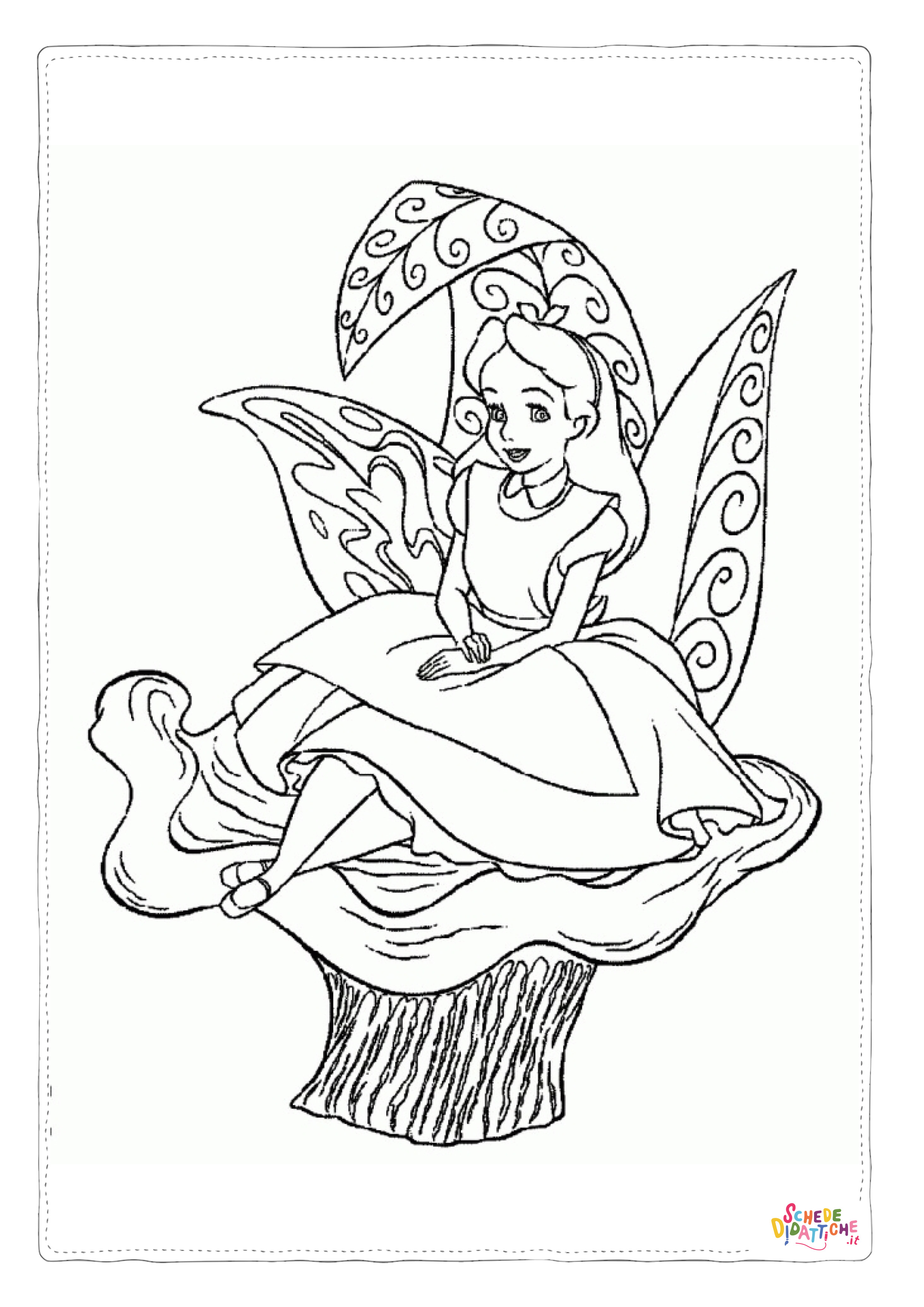 Disegno di Alice nel paese delle meraviglie da stampare e colorare 100