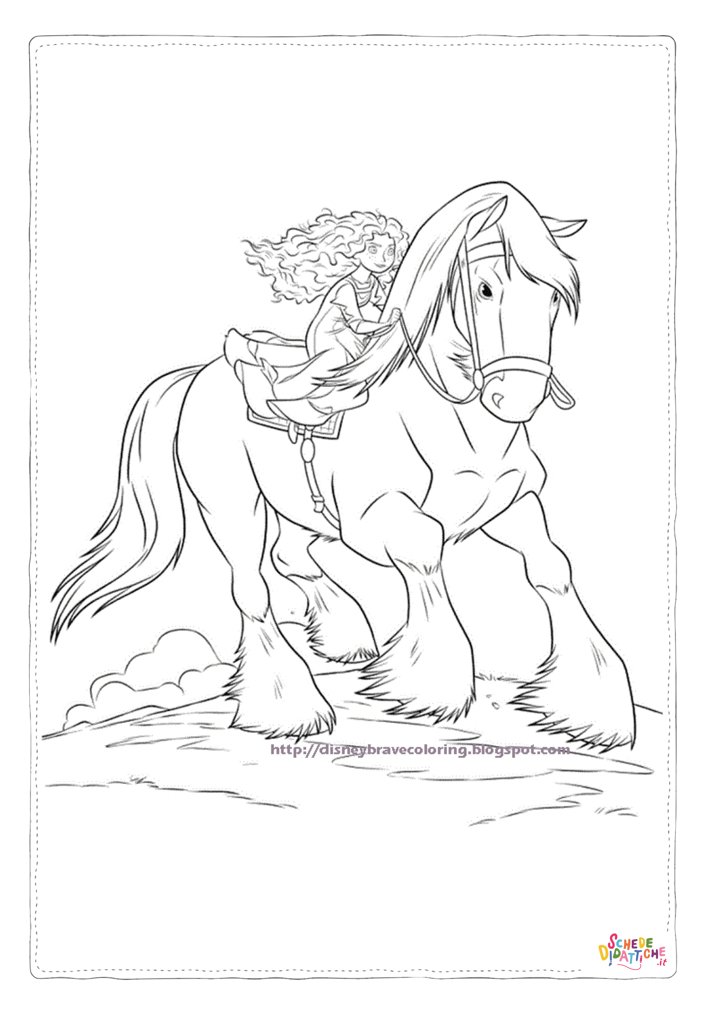Disegno di equitazione da stampare e colorare 23