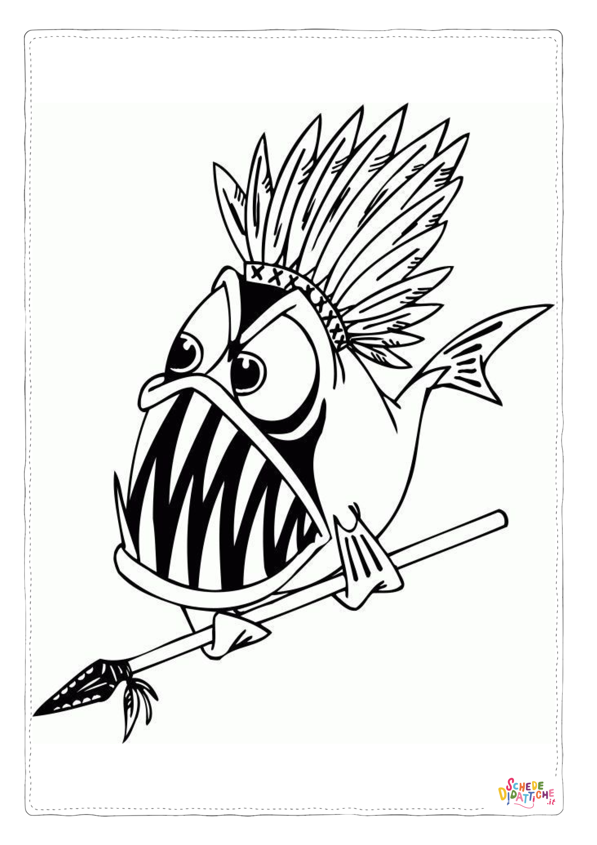 Disegno "Disegno di pesce da stampare e colorare 261" Disegno di pesce da stampare e colorare 261