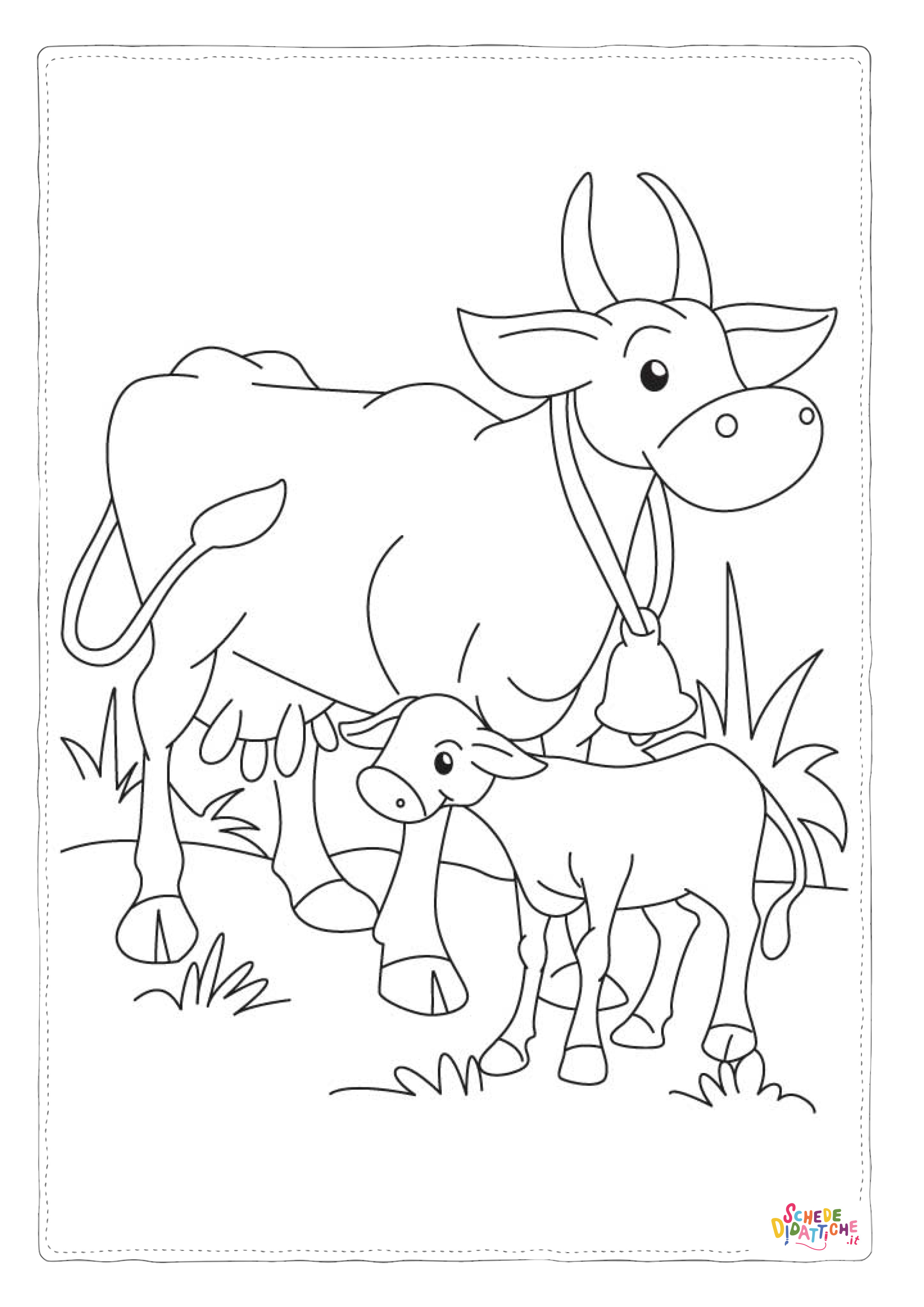 Disegno "Disegno di mucca da stampare e colorare 58" Disegno di mucca da stampare e colorare 58