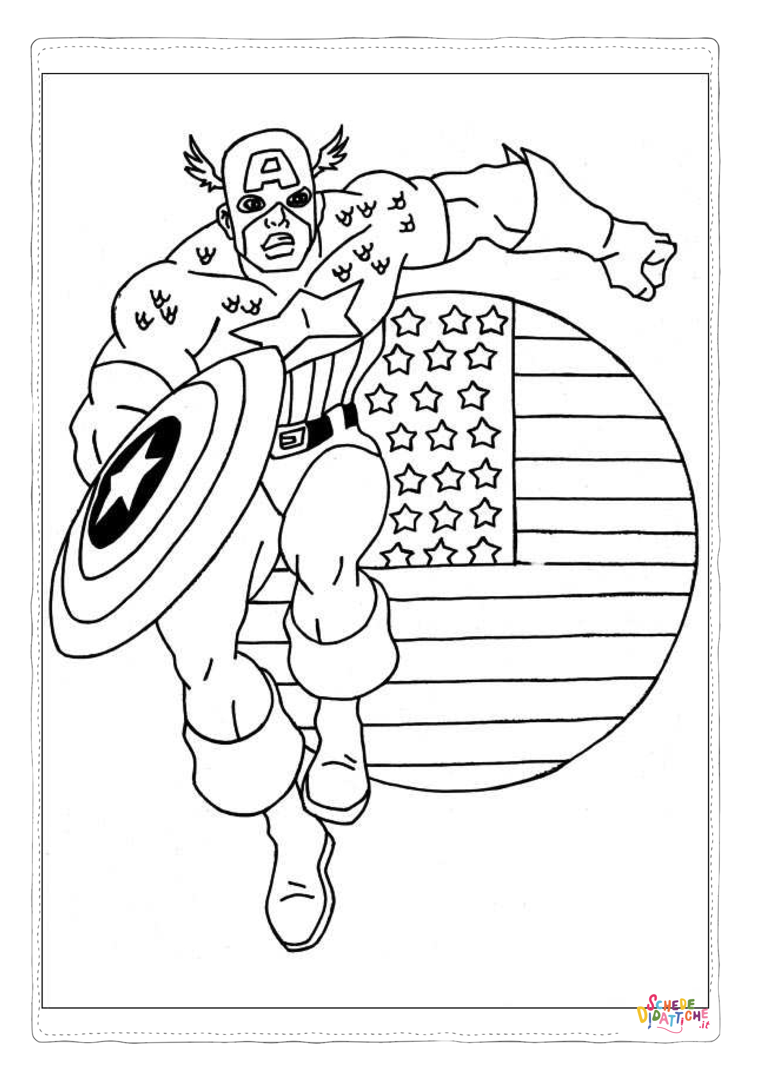 Disegno di Capitan America da stampare e colorare 10