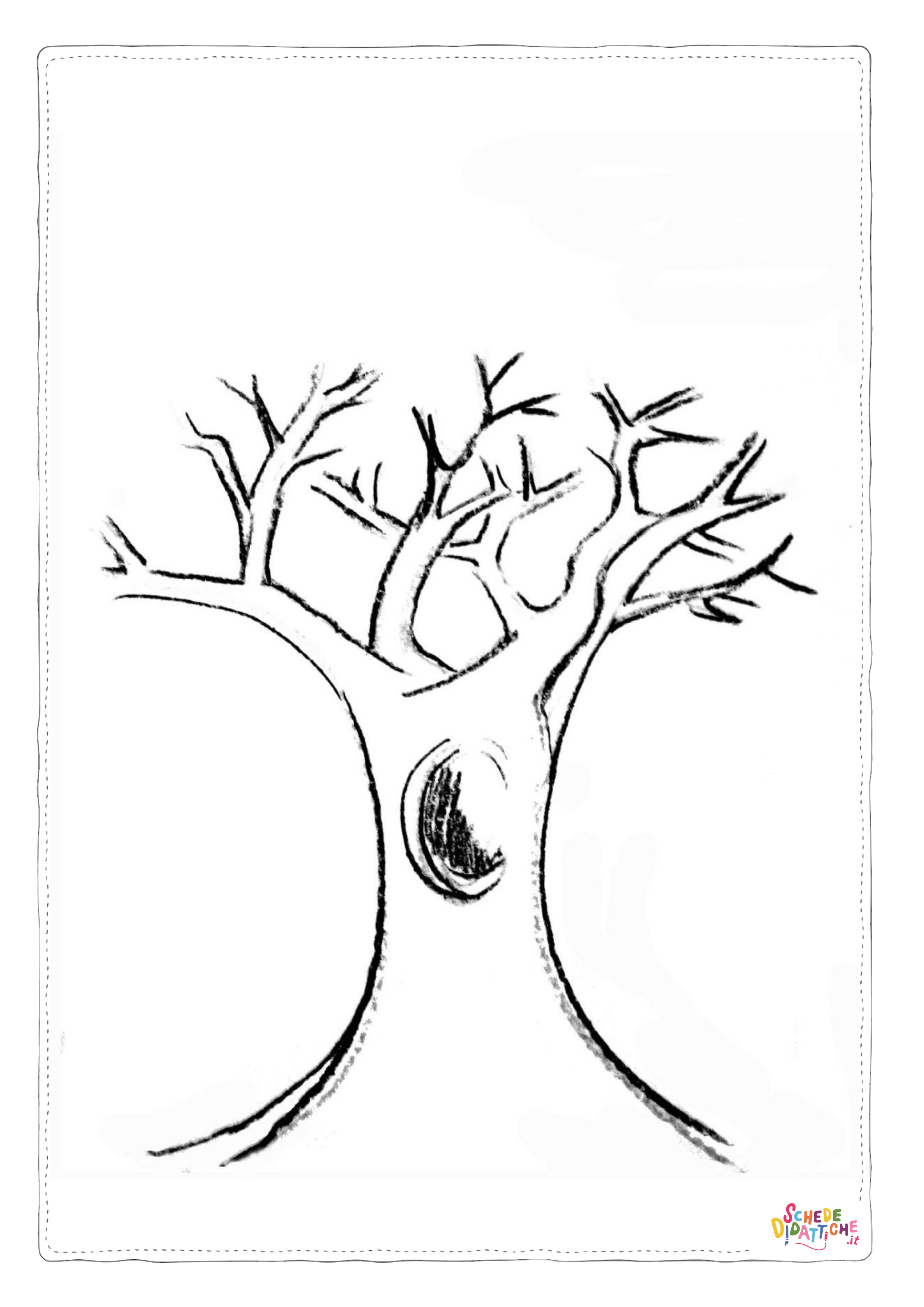 Disegno "Disegno di albero da stampare e colorare 128" Disegno di albero da stampare e colorare 128