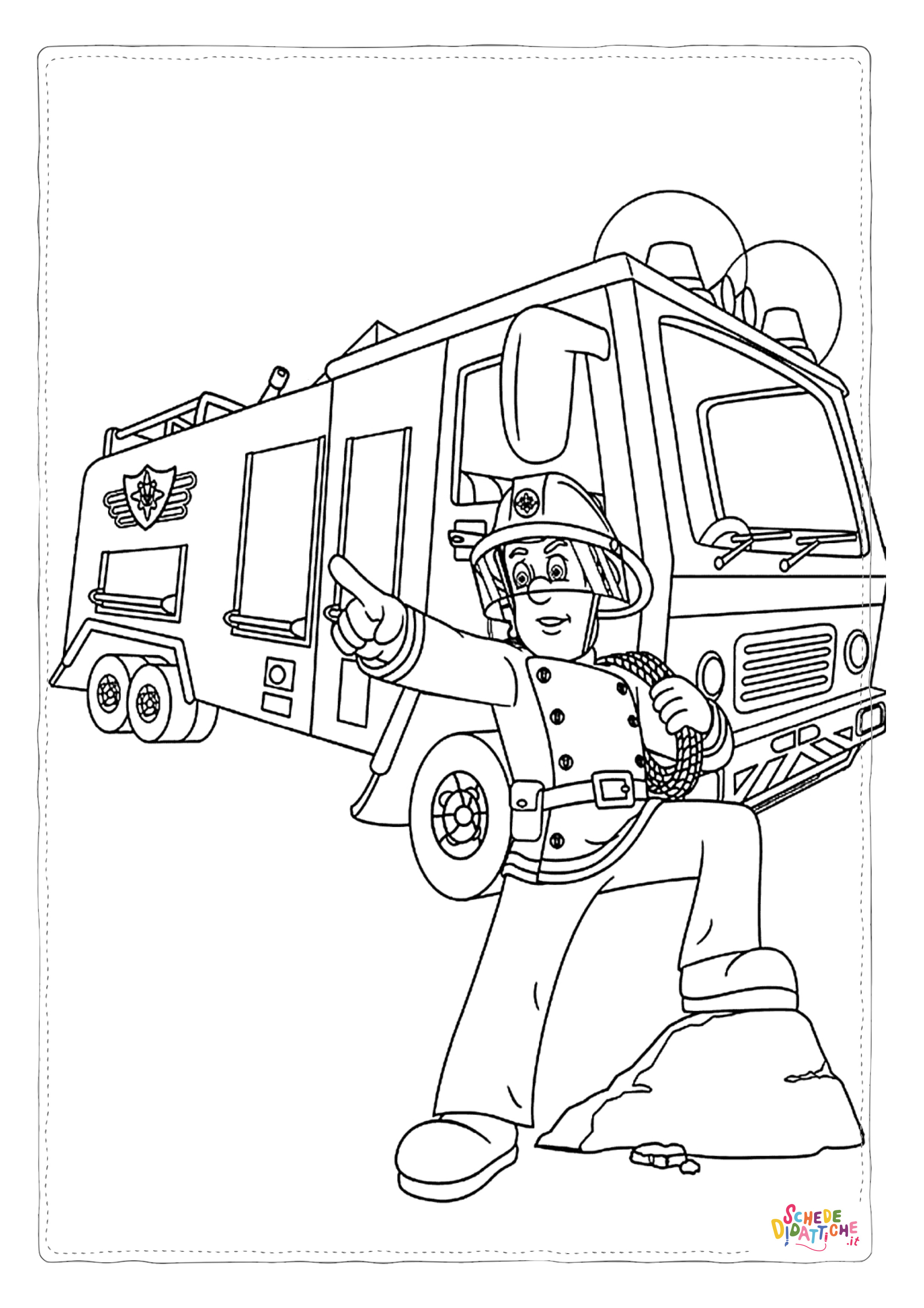 Disegno di camion dei pompieri da stampare e colorare 36