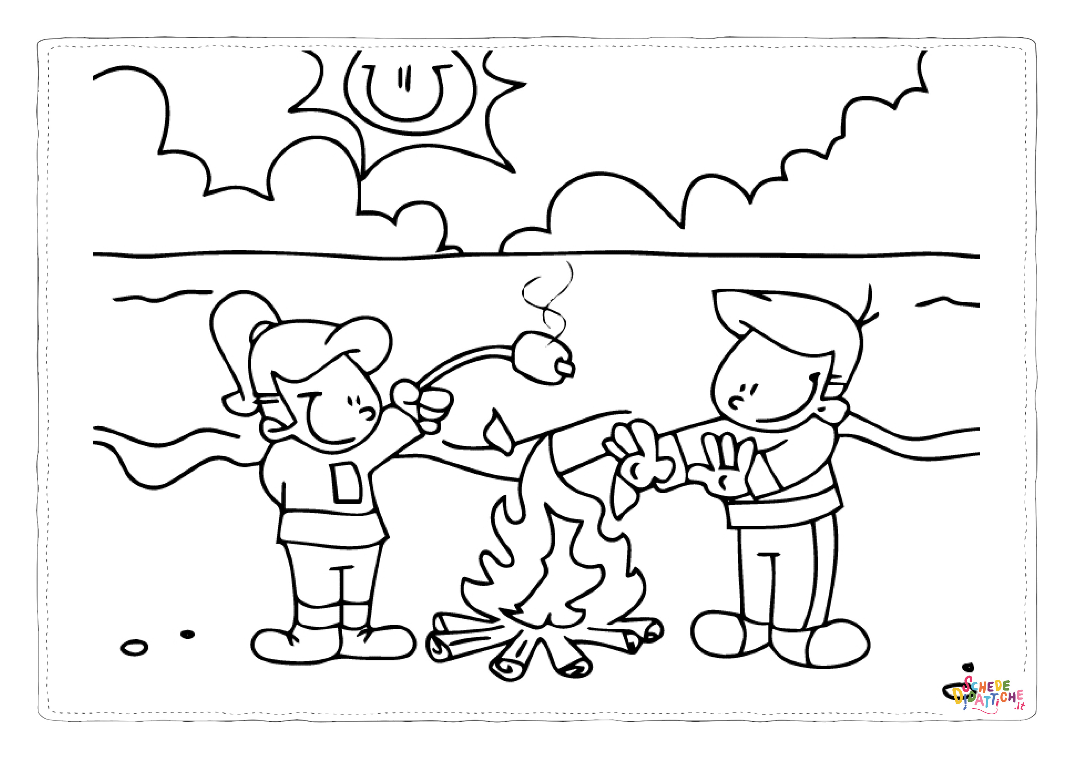 Disegno di campeggio da stampare e colorare 5