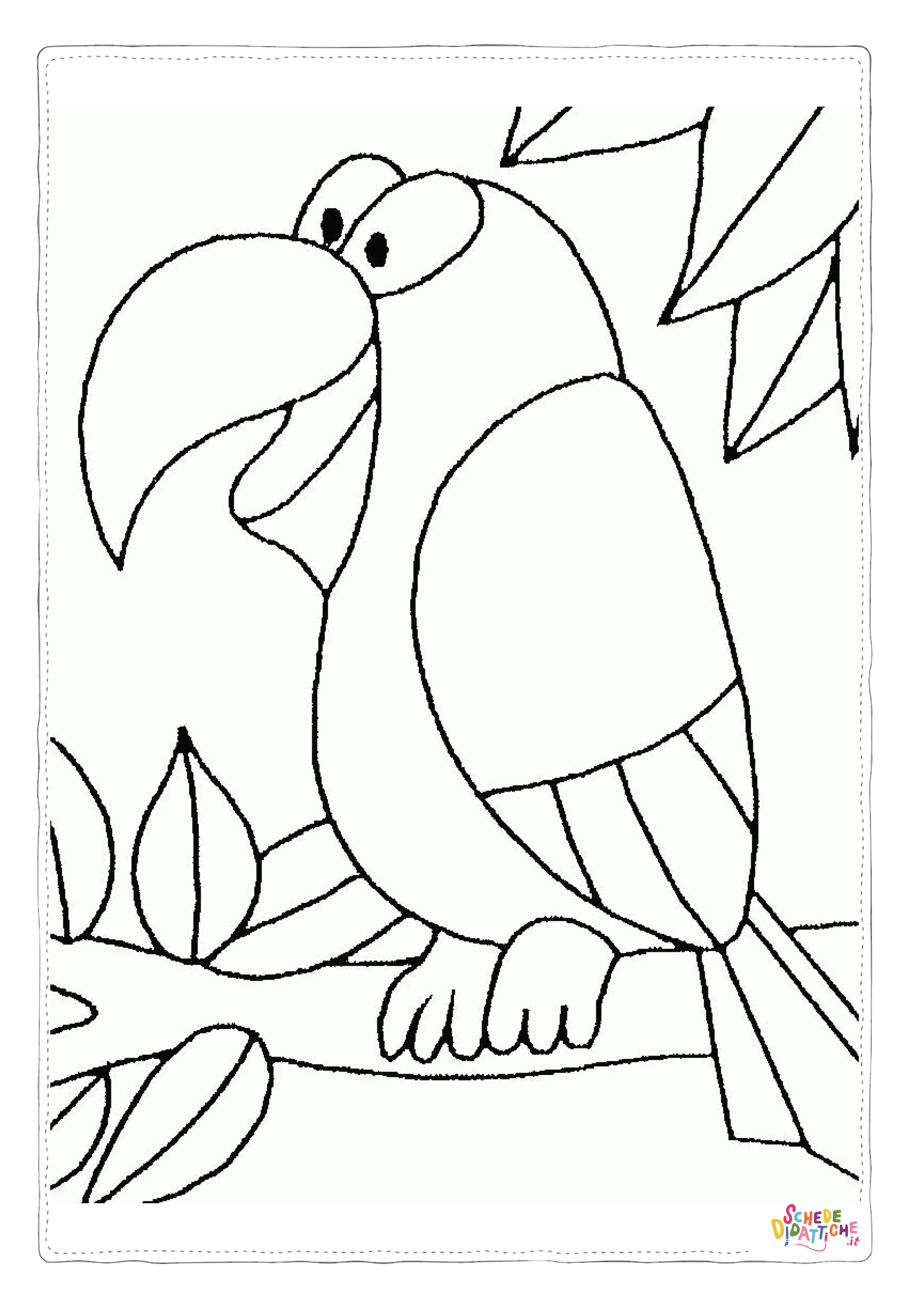 Disegno "Disegno di pappagallo da stampare e colorare 173" Disegno di pappagallo da stampare e colorare 173