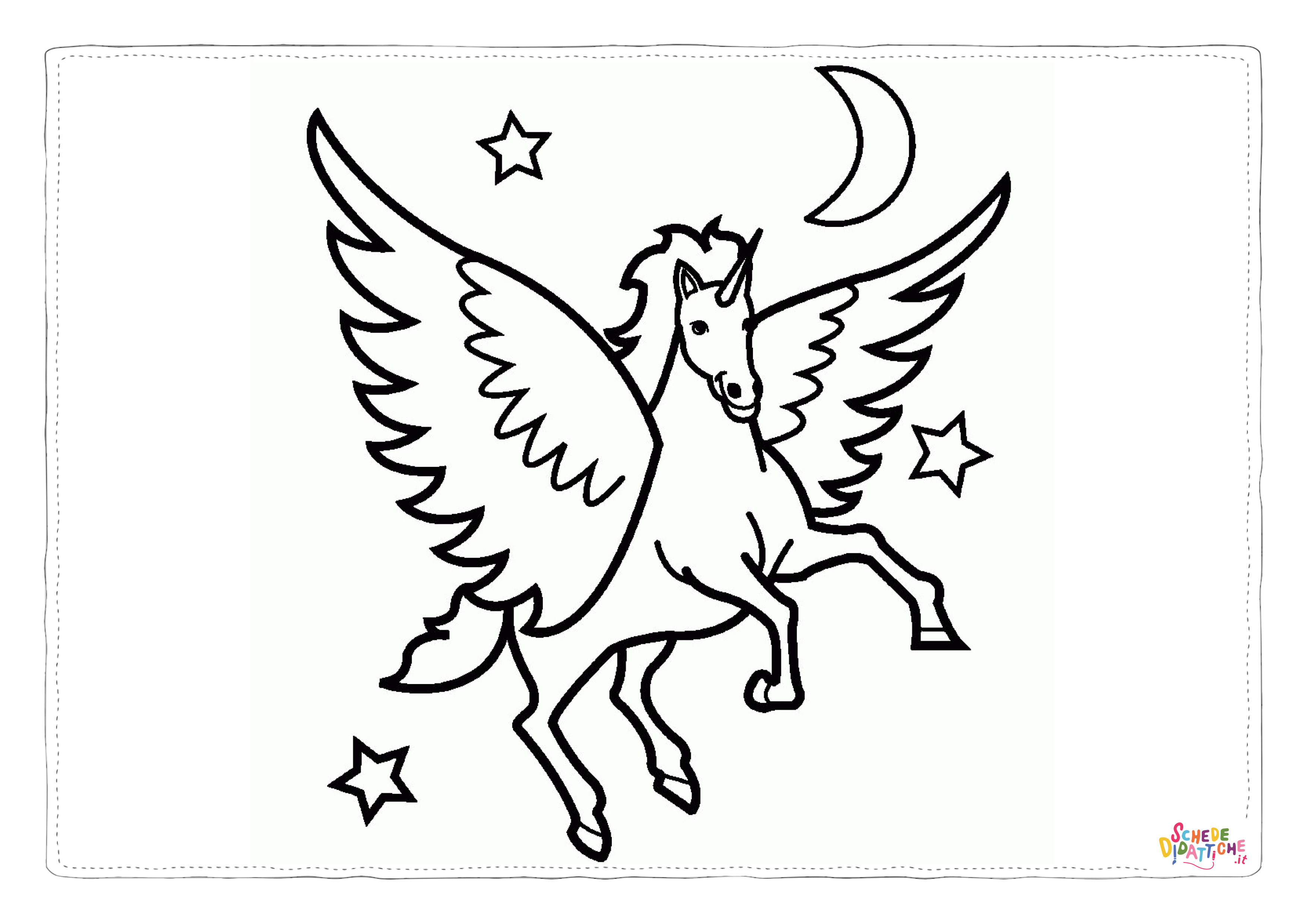 Disegno "Disegno di unicorno da stampare e colorare 1" Disegno di unicorno da stampare e colorare 1