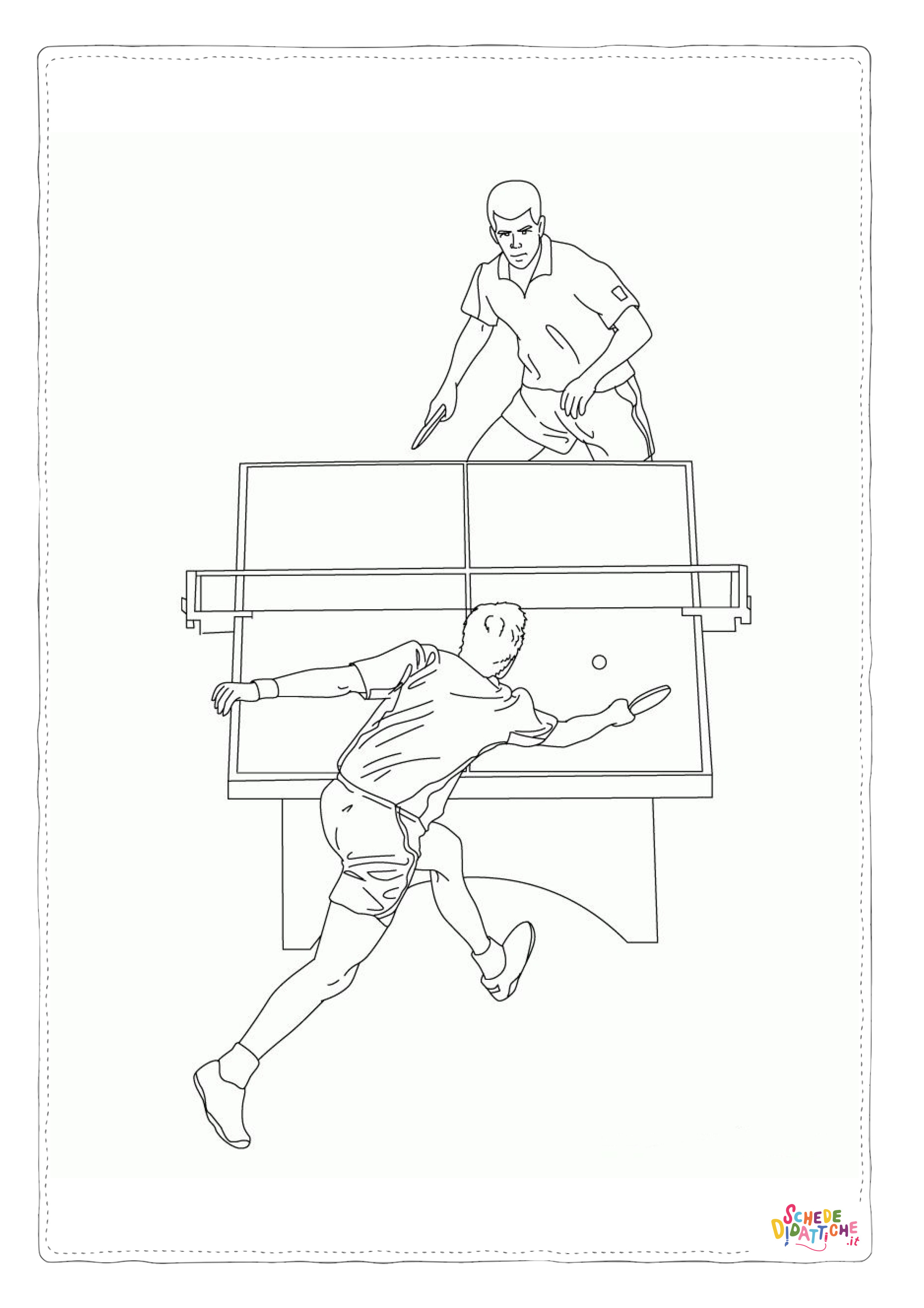 Disegno "Disegno di ping pong da stampare e colorare" Disegno di ping pong da stampare e colorare