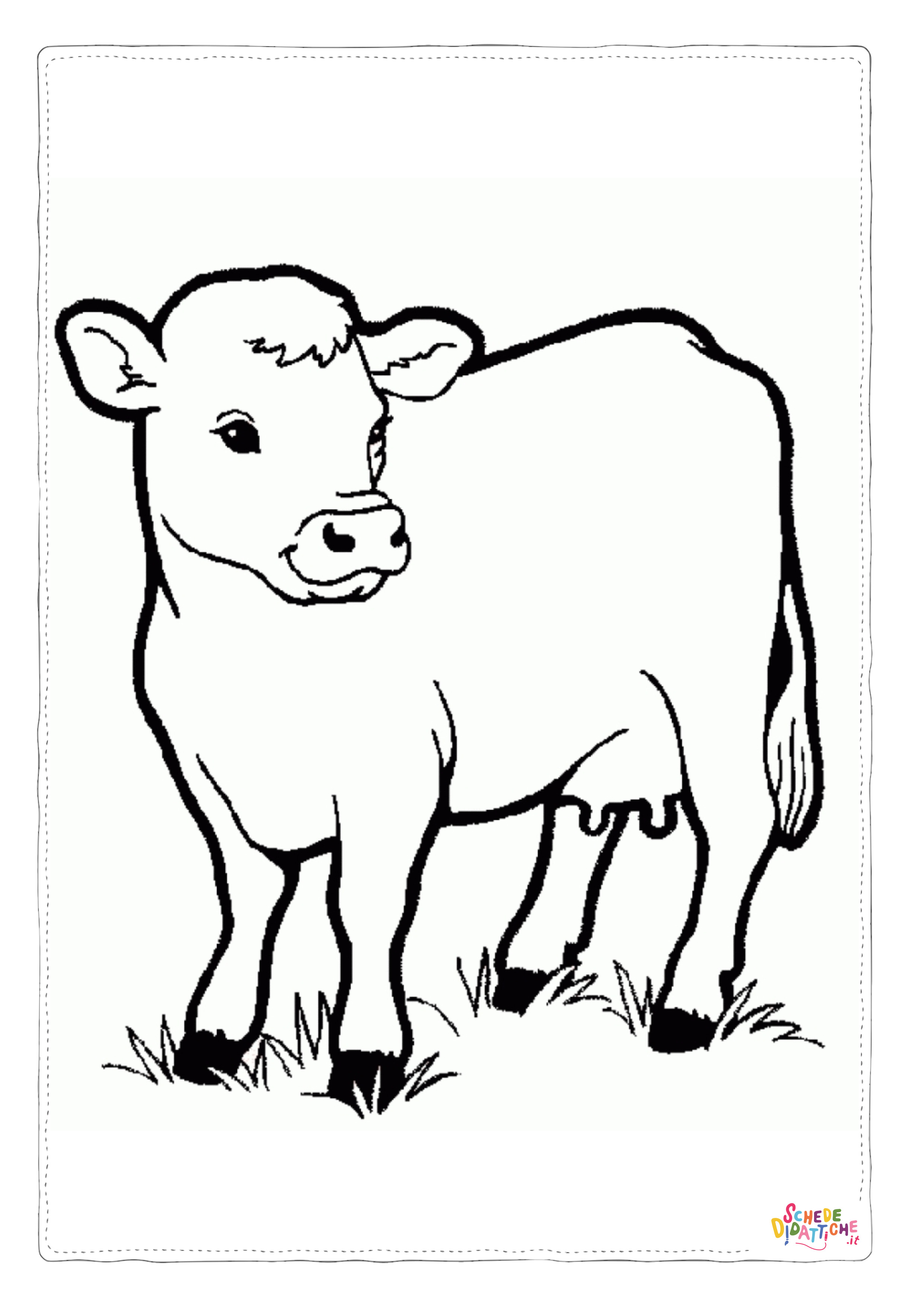Disegno "Disegno di mucca da stampare e colorare 90" Disegno di mucca da stampare e colorare 90