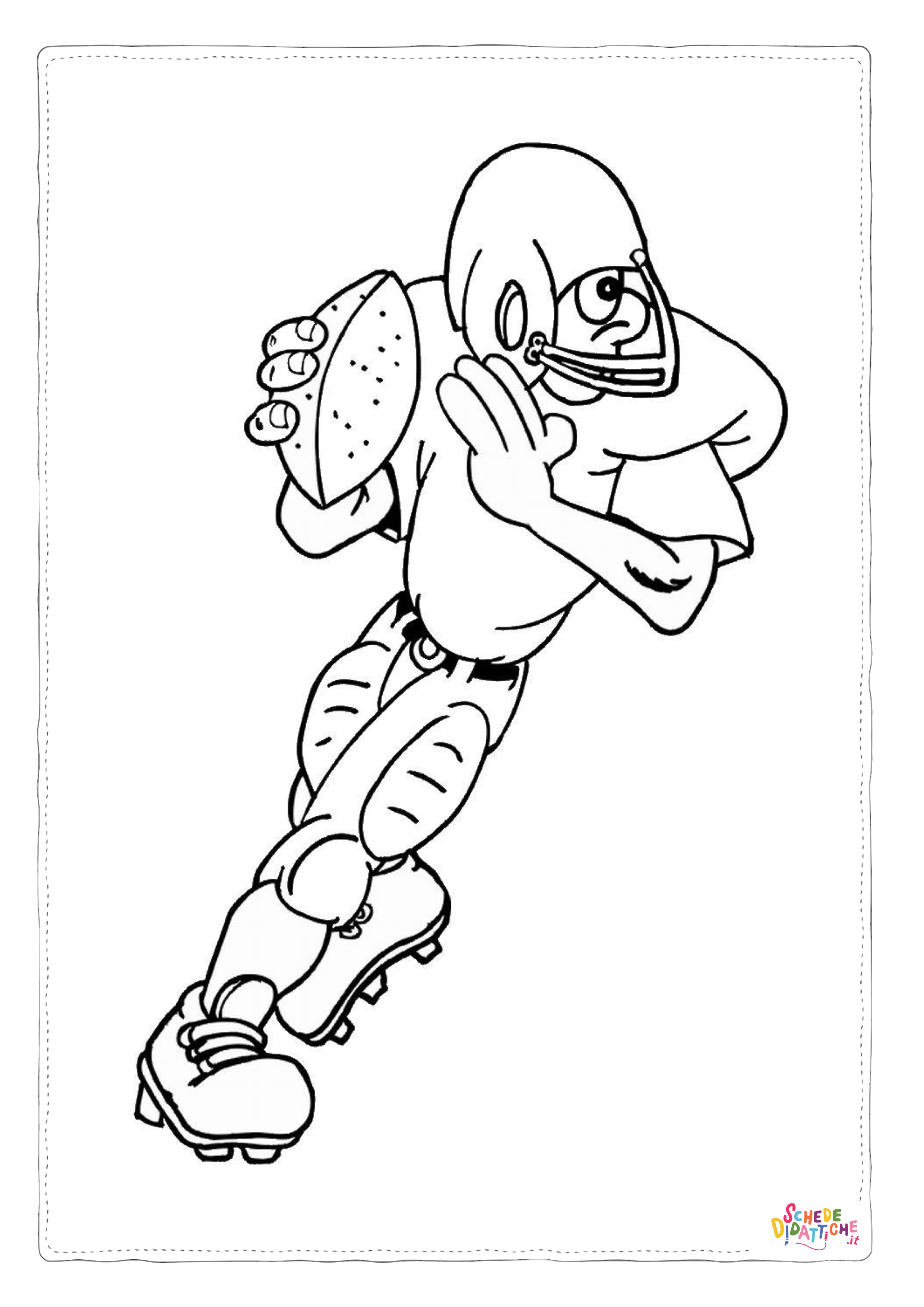 Disegno "Disegno di football americano da stampare e colorare 48" Disegno di football americano da stampare e colorare 48