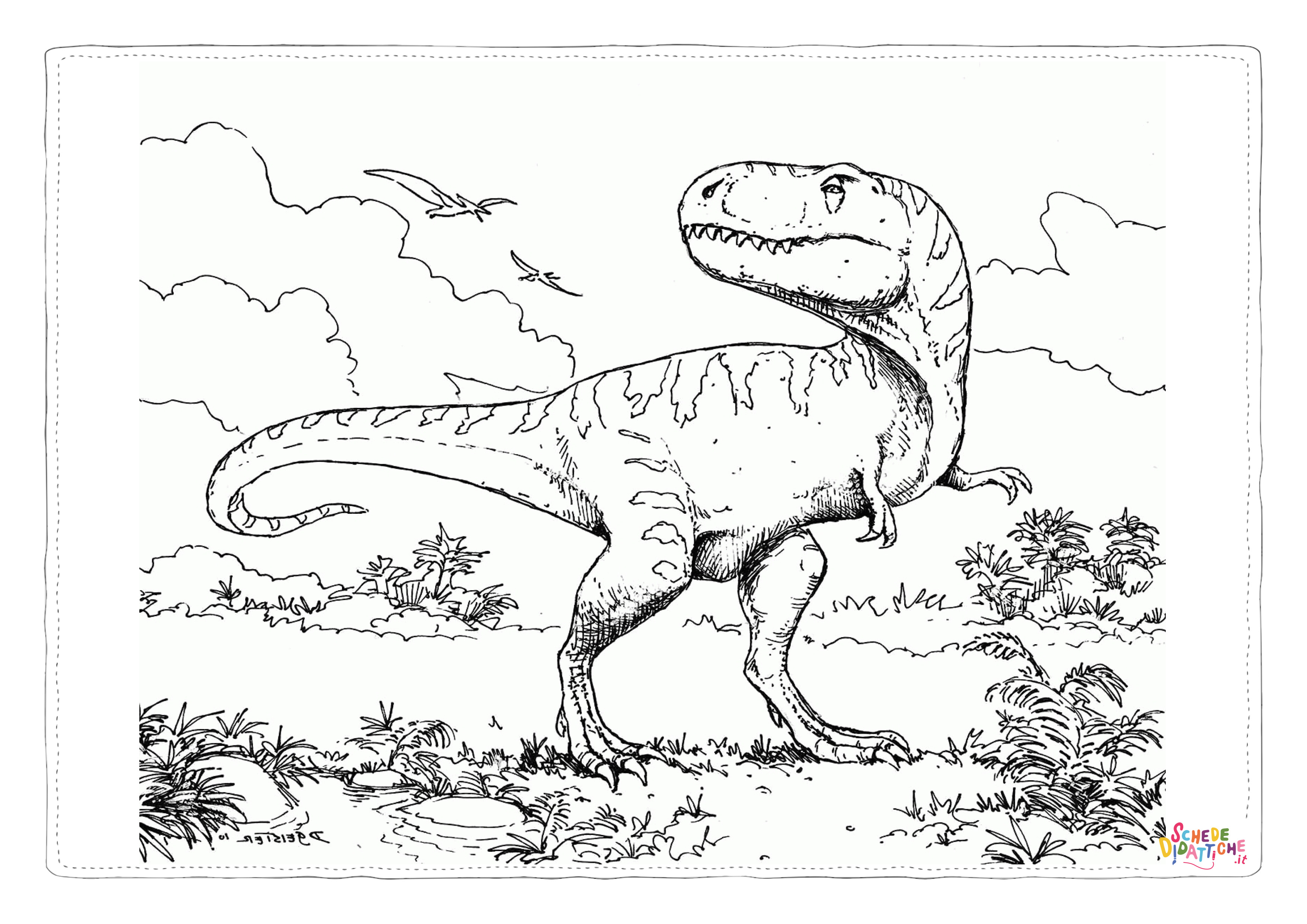 Disegno "Disegno di Tirannosauro da stampare e colorare 115" Disegno di Tirannosauro da stampare e colorare 115