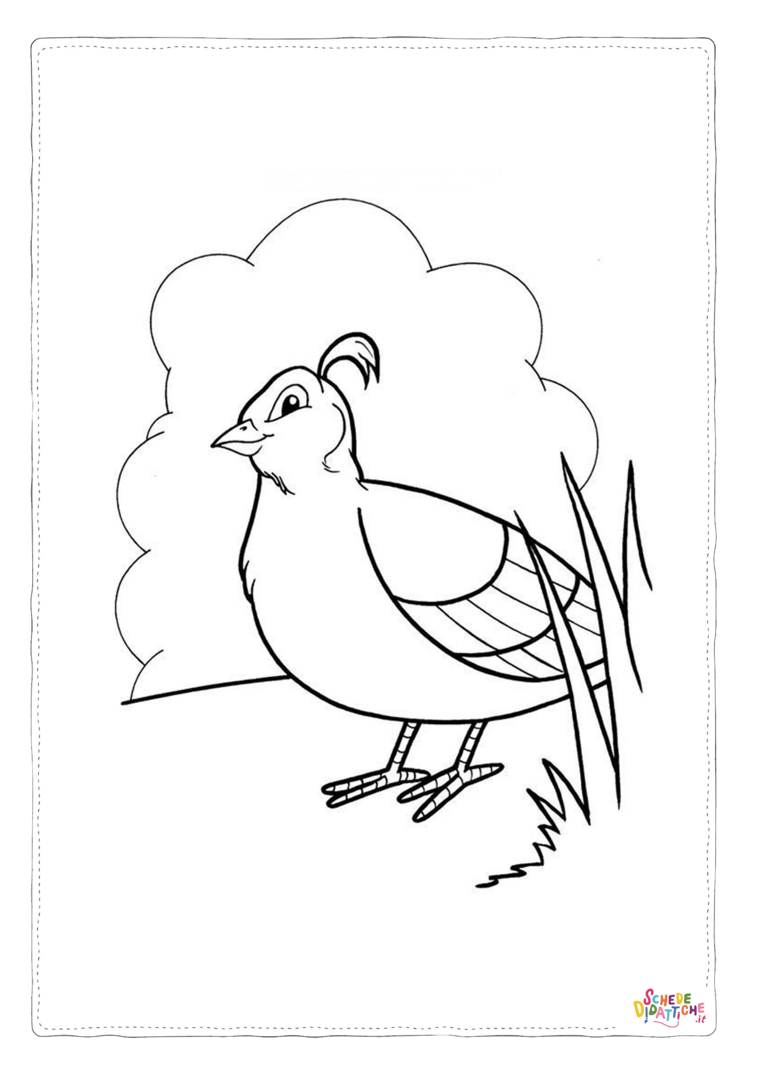 Disegno "Disegno di uccello da stampare e colorare 38" Disegno di uccello da stampare e colorare 38