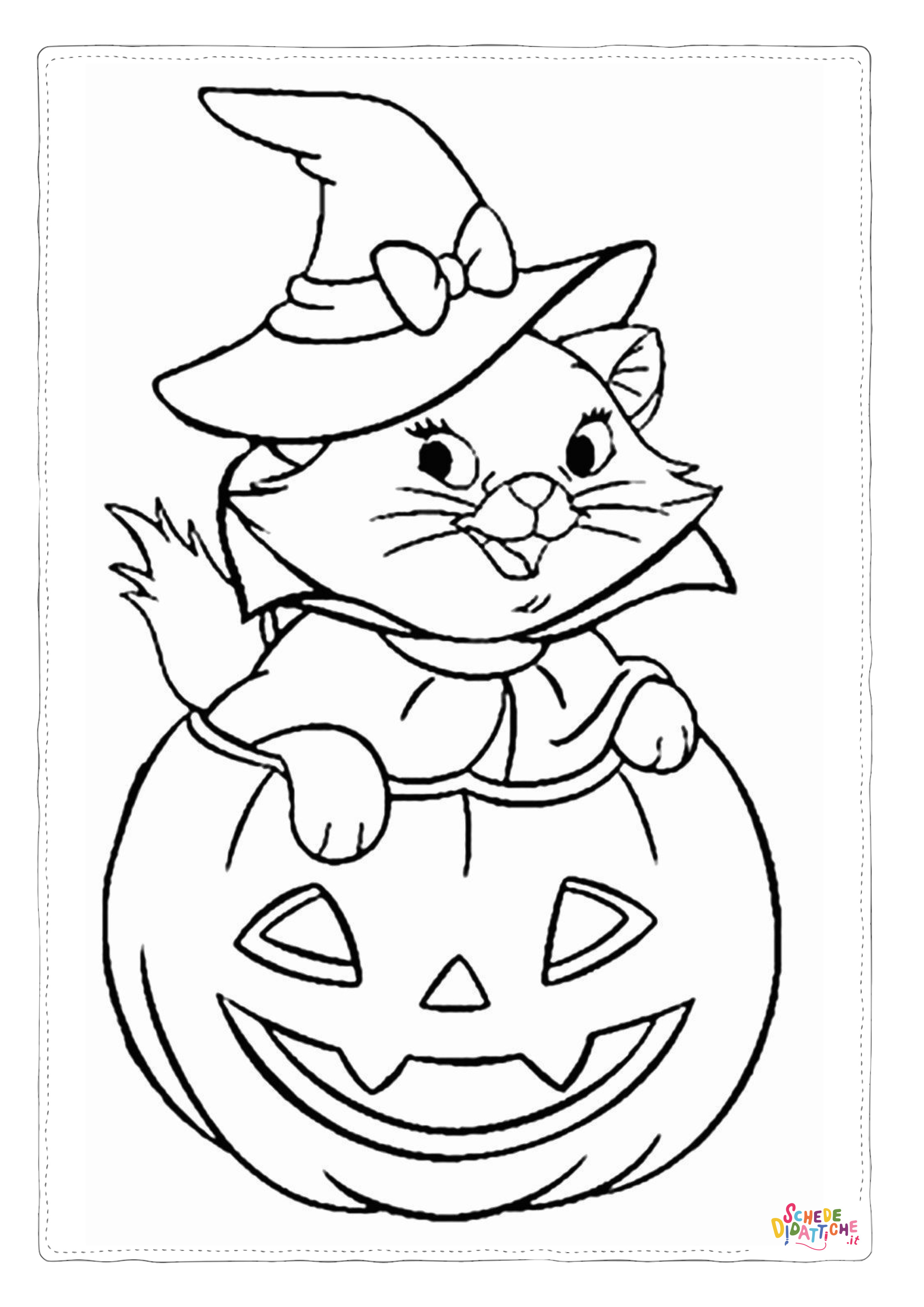 Disegno "Disegno di gatto di halloween da stampare e colorare 24" Disegno di gatto di halloween da stampare e colorare 24