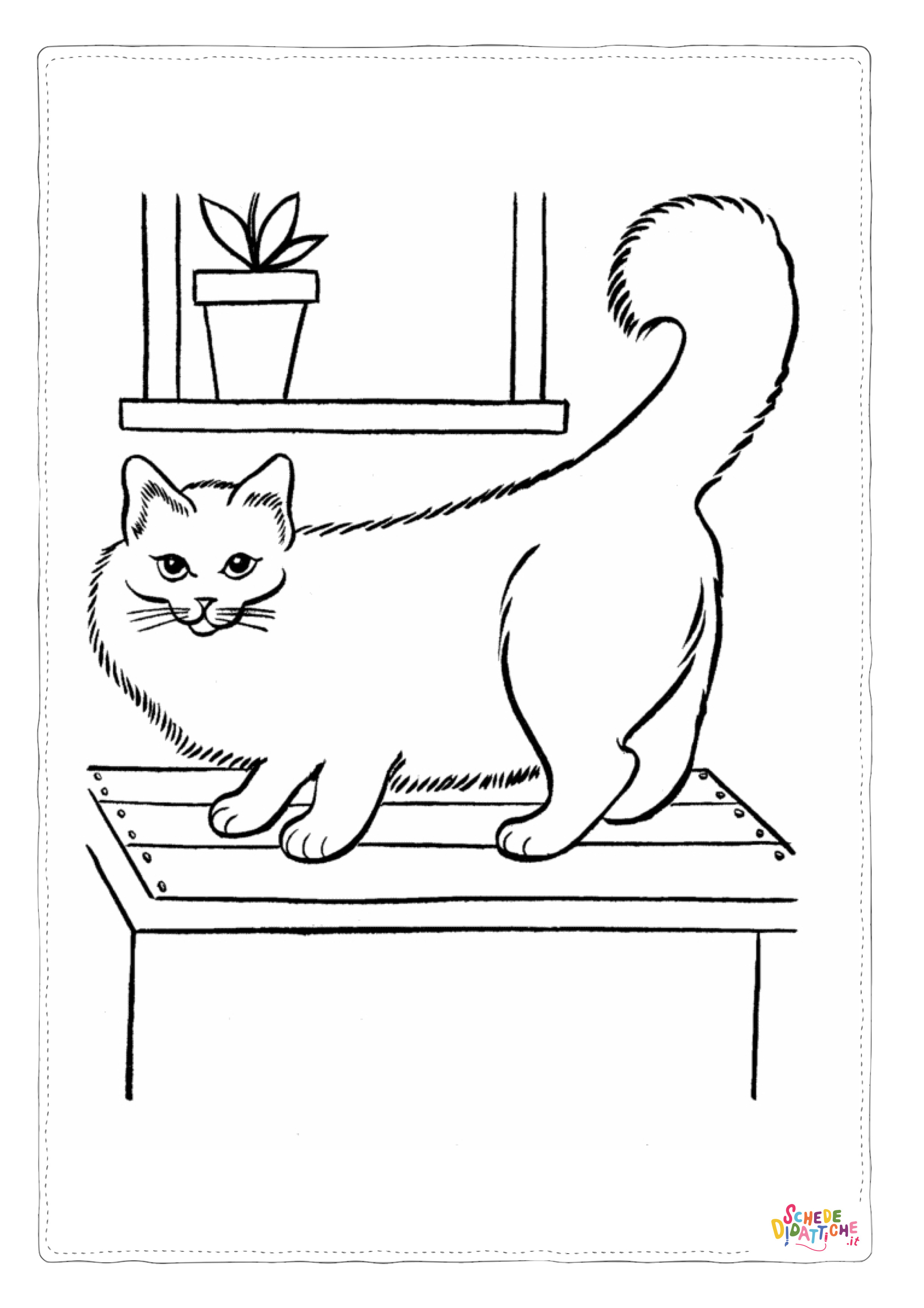 Disegno "Disegno di gatto da stampare e colorare 119" Disegno di gatto da stampare e colorare 119