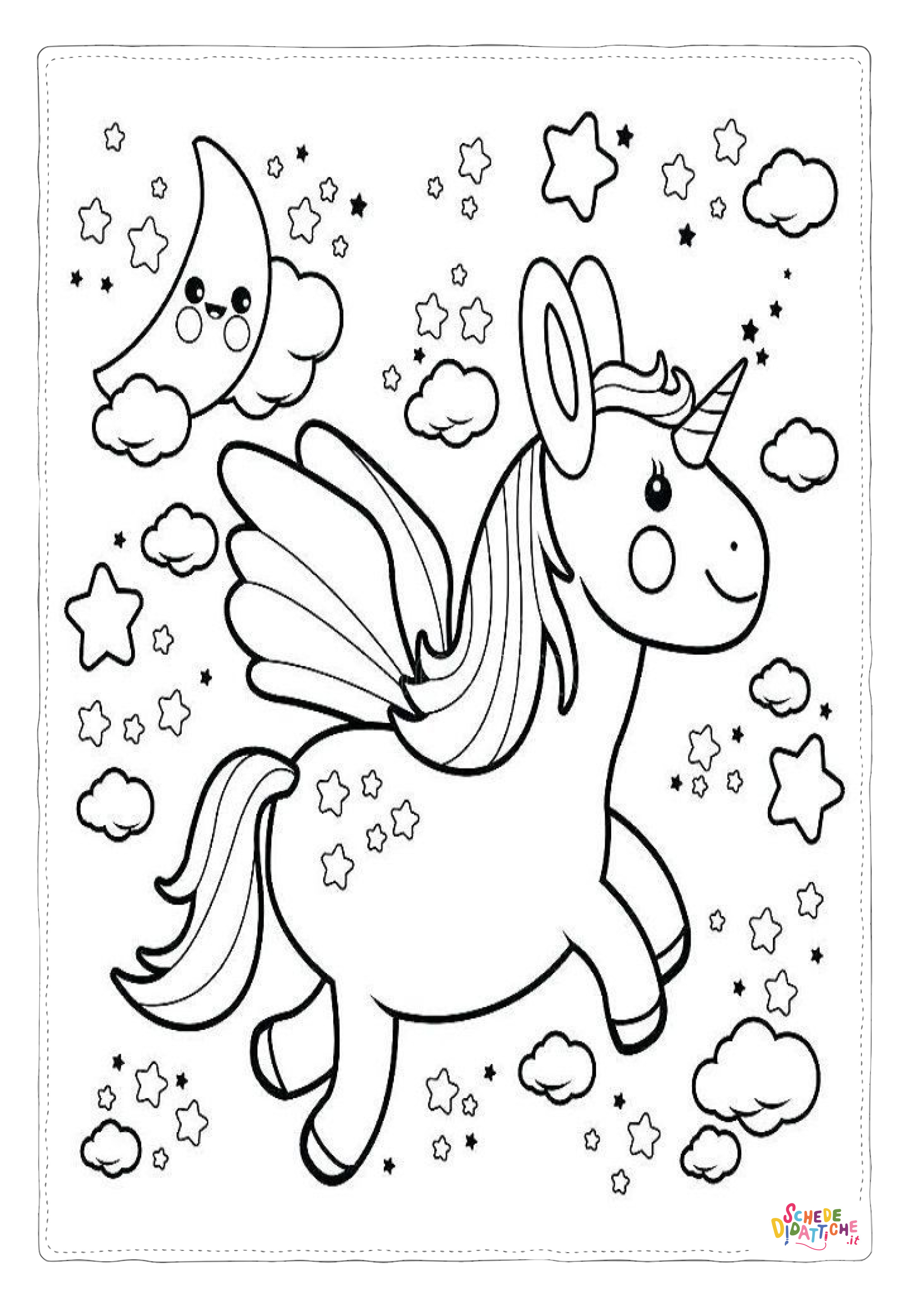 Disegno "Disegno di unicorno da stampare e colorare 90" Disegno di unicorno da stampare e colorare 90