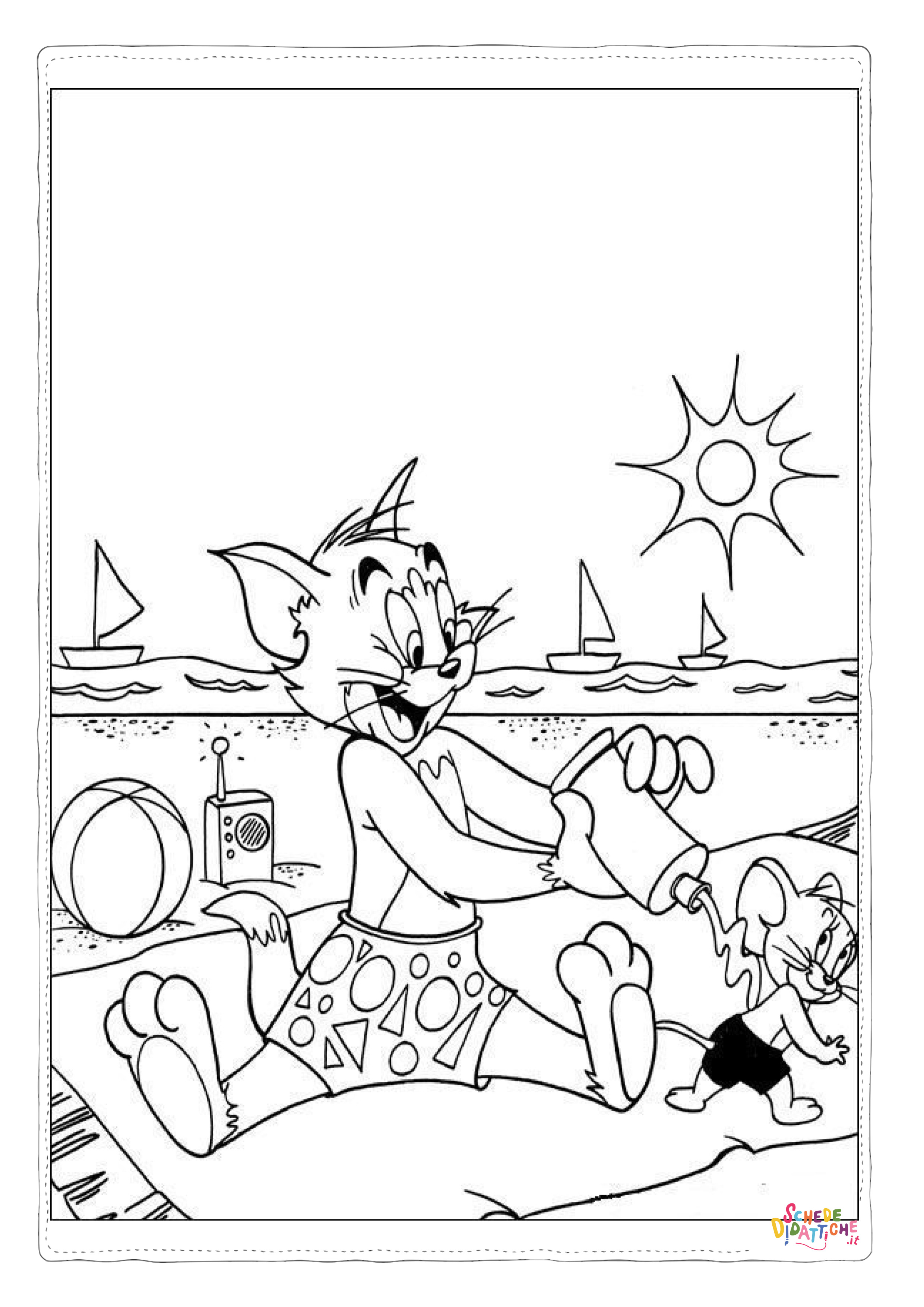 Disegno "Disegno di Tom e Jerry da stampare e colorare 89" Disegno di Tom e Jerry da stampare e colorare 89