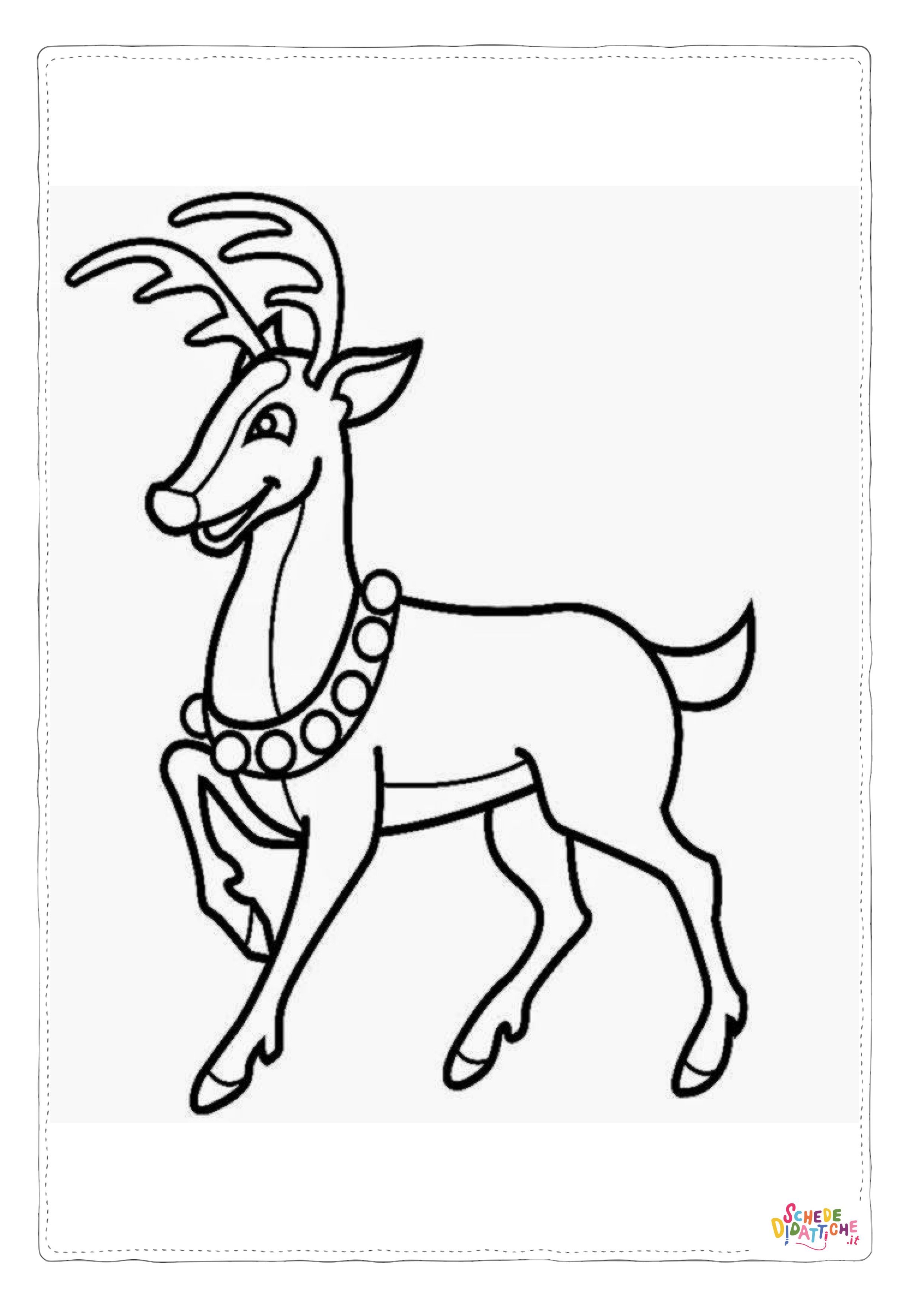 Disegno "Disegno di renna di Natale da stampare e colorare 37" Disegno di renna di Natale da stampare e colorare 37
