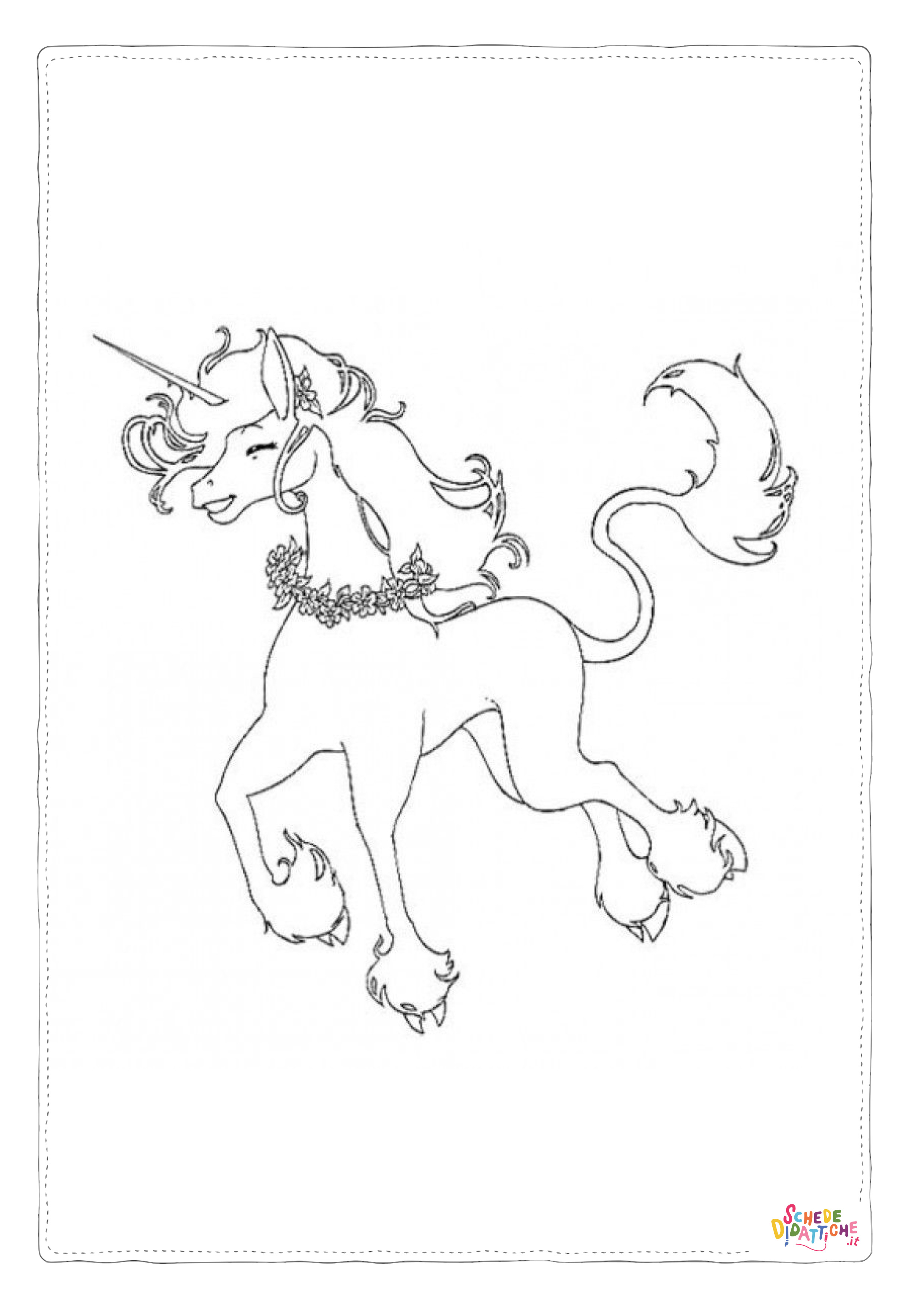 Disegno "Disegno di unicorno da stampare e colorare 153" Disegno di unicorno da stampare e colorare 153