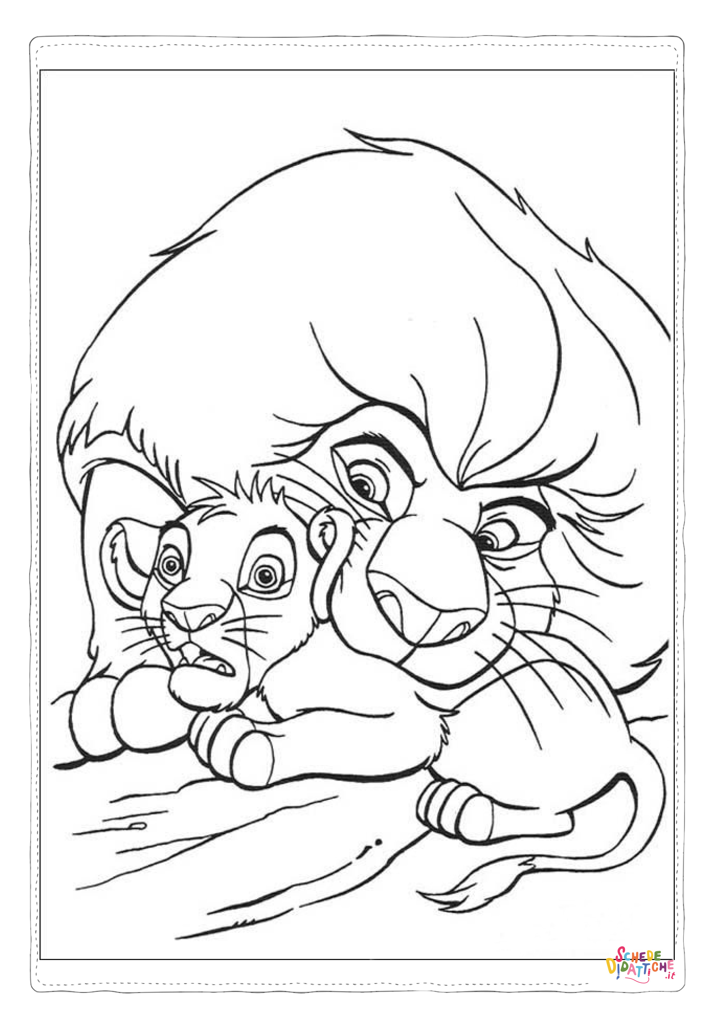 Disegno "Disegno di Re Leone da stampare e colorare 225" Disegno di Re Leone da stampare e colorare 225