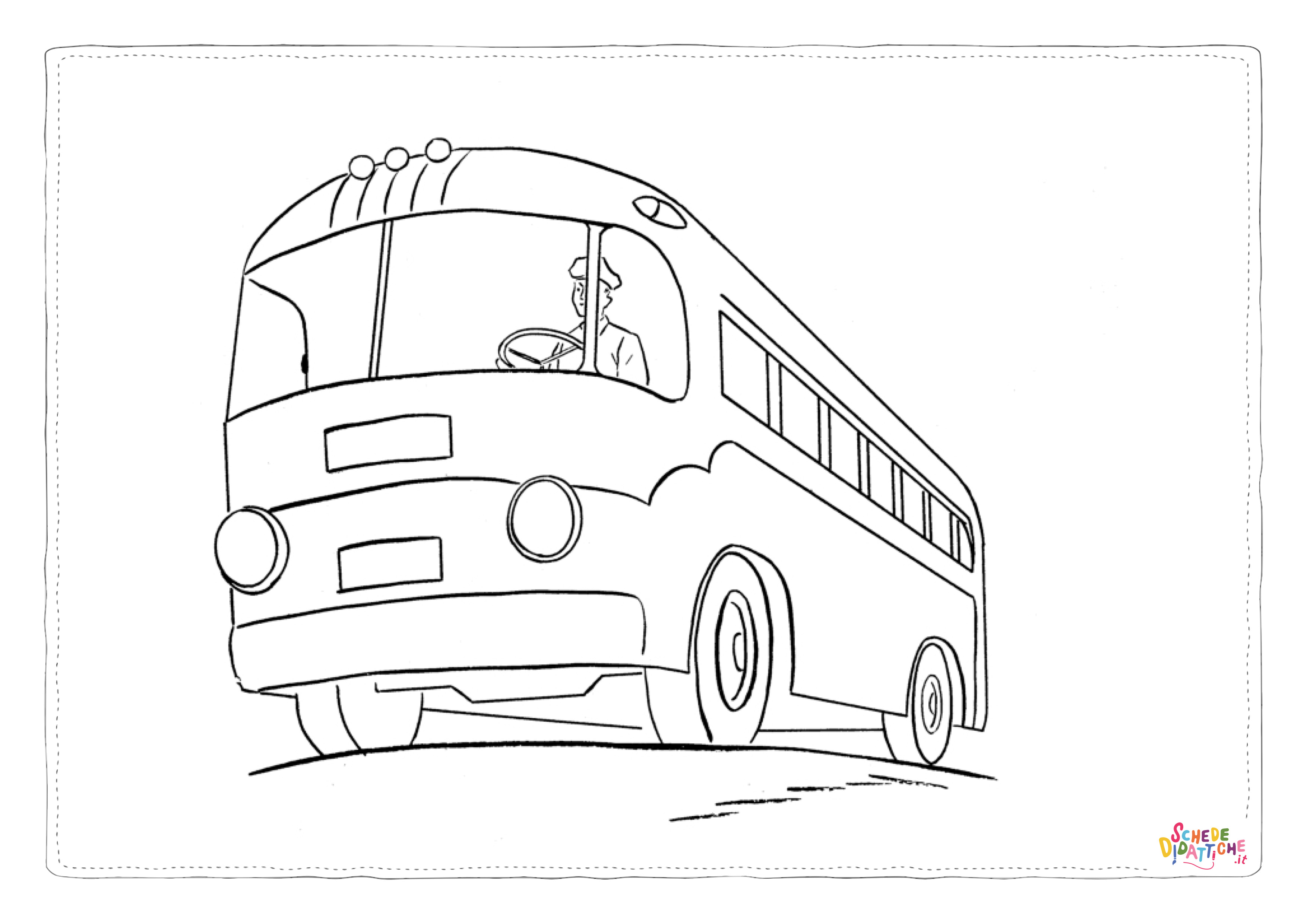 Disegno di autobus da stampare e colorare 10
