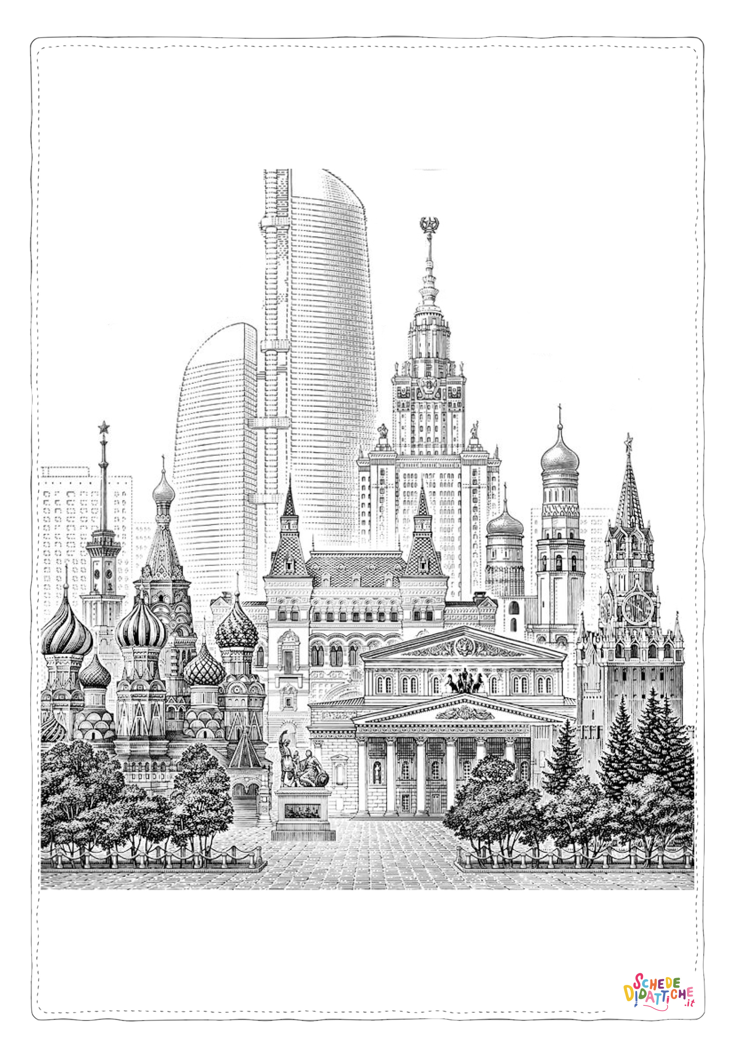 Disegno "Disegno di monumento famoso da stampare e colorare 35" Disegno di monumento famoso da stampare e colorare 35