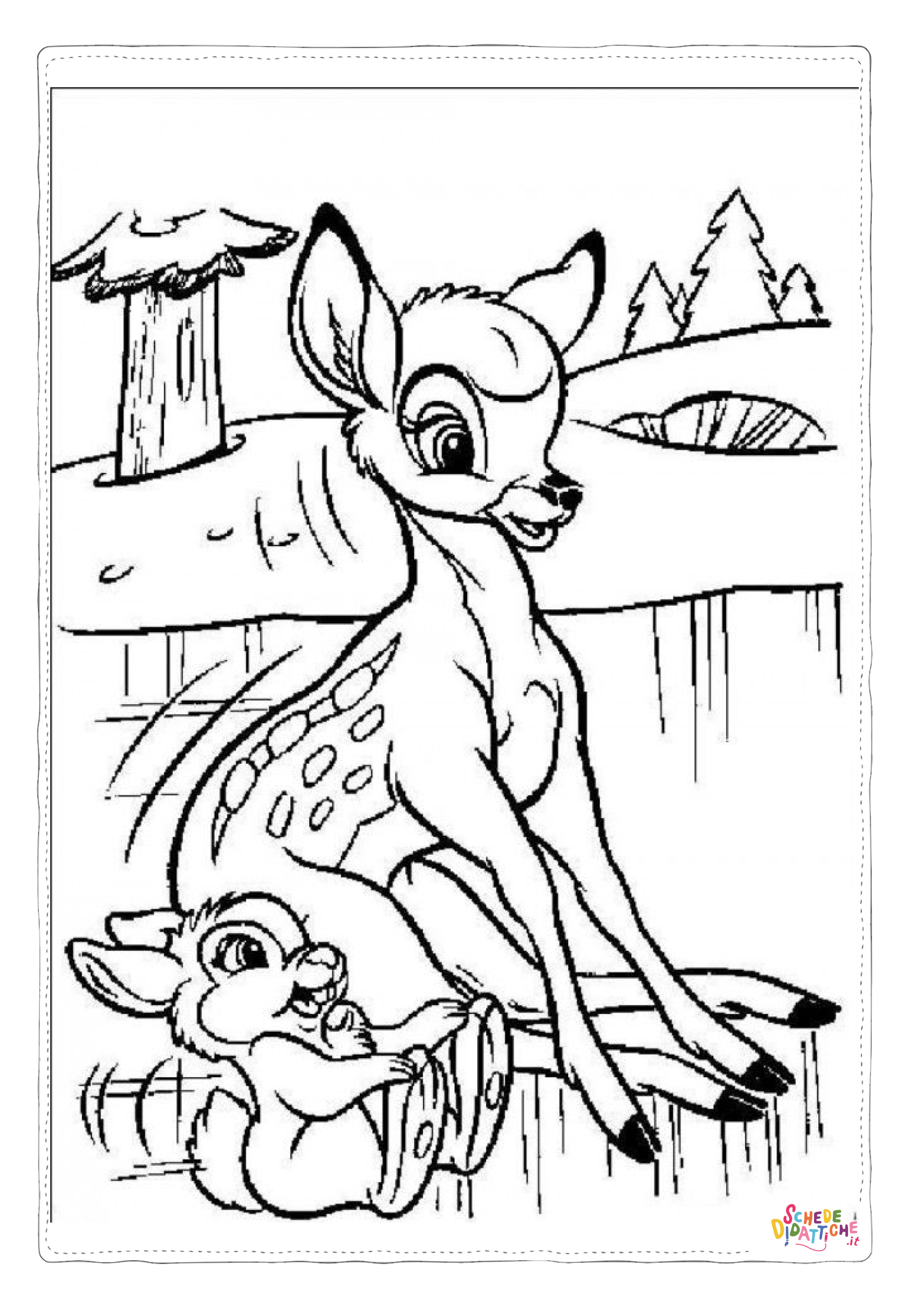 Disegno di Bambi da stampare e colorare 80