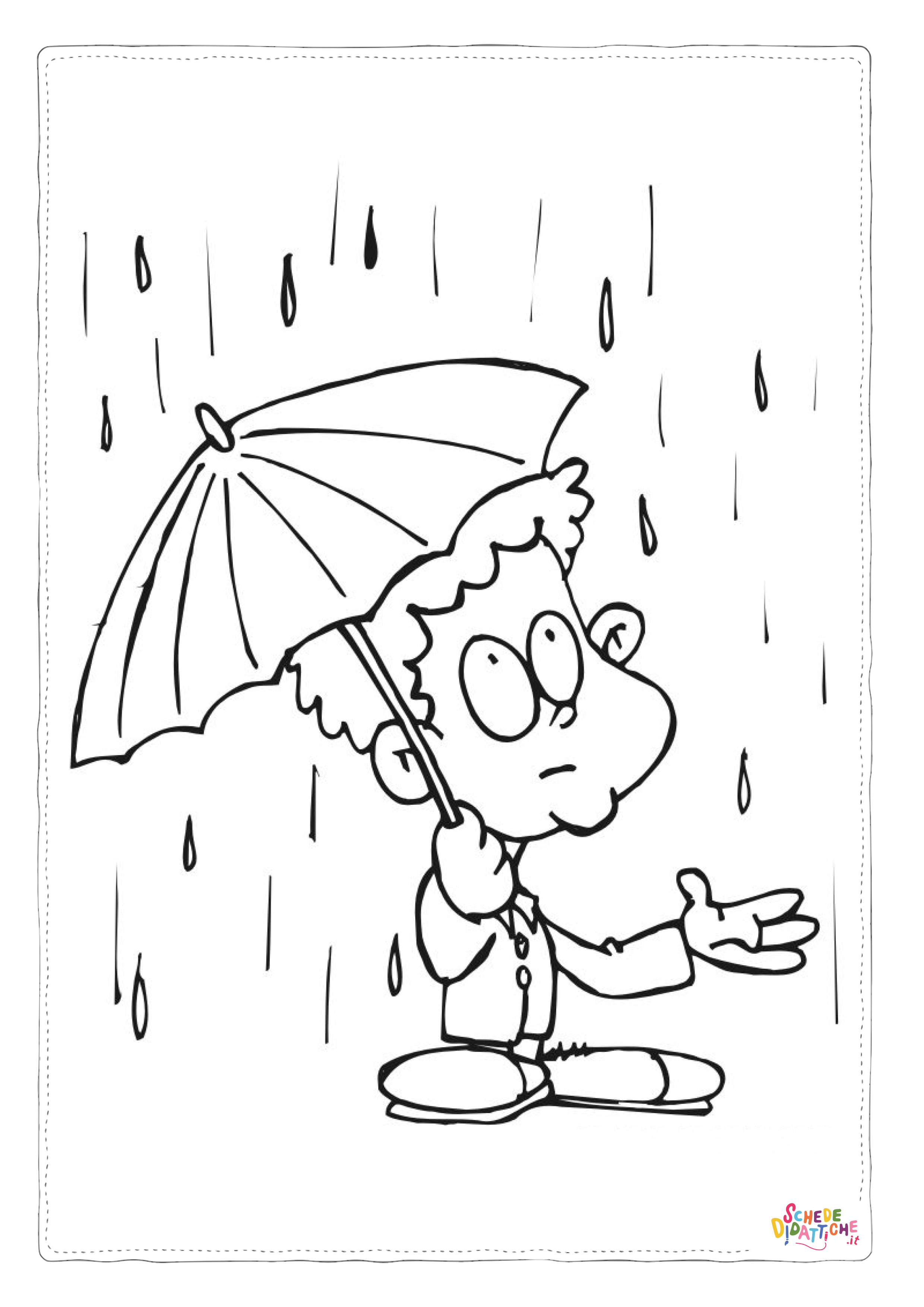 Disegno di pioggia da stampare e colorare 2