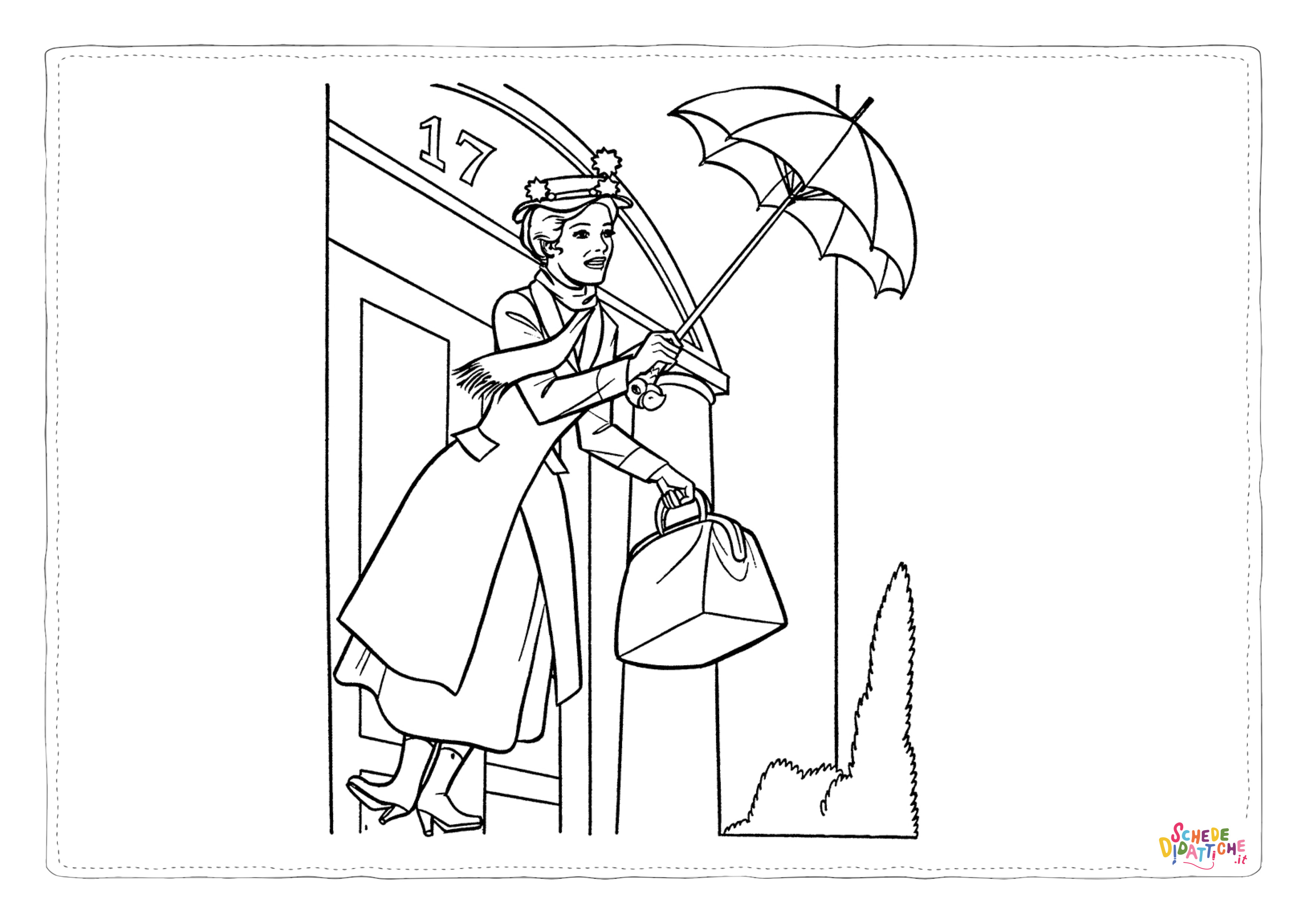 Disegno "Disegno di Mary Poppins da stampare e colorare 19" Disegno di Mary Poppins da stampare e colorare 19