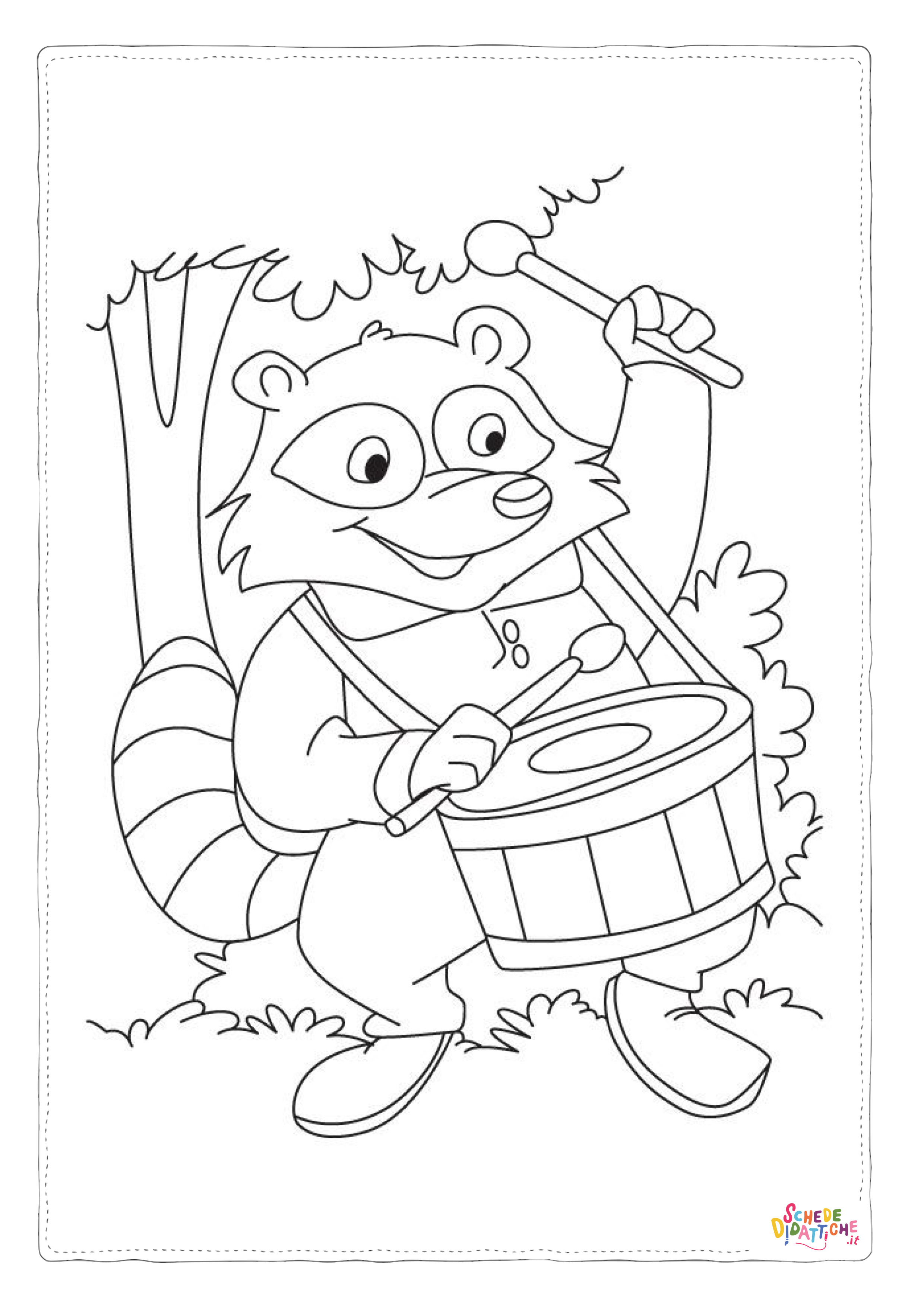 Disegno "Disegno di procione da stampare e colorare 13" Disegno di procione da stampare e colorare 13
