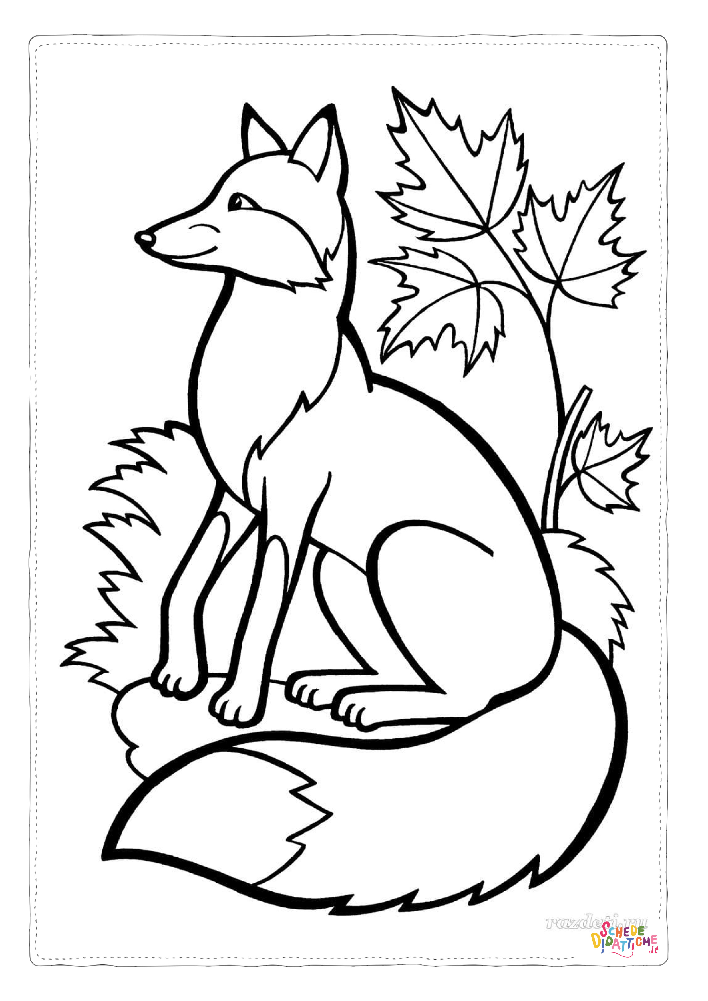 Disegno "Disegno di volpe da stampare e colorare 64" Disegno di volpe da stampare e colorare 64