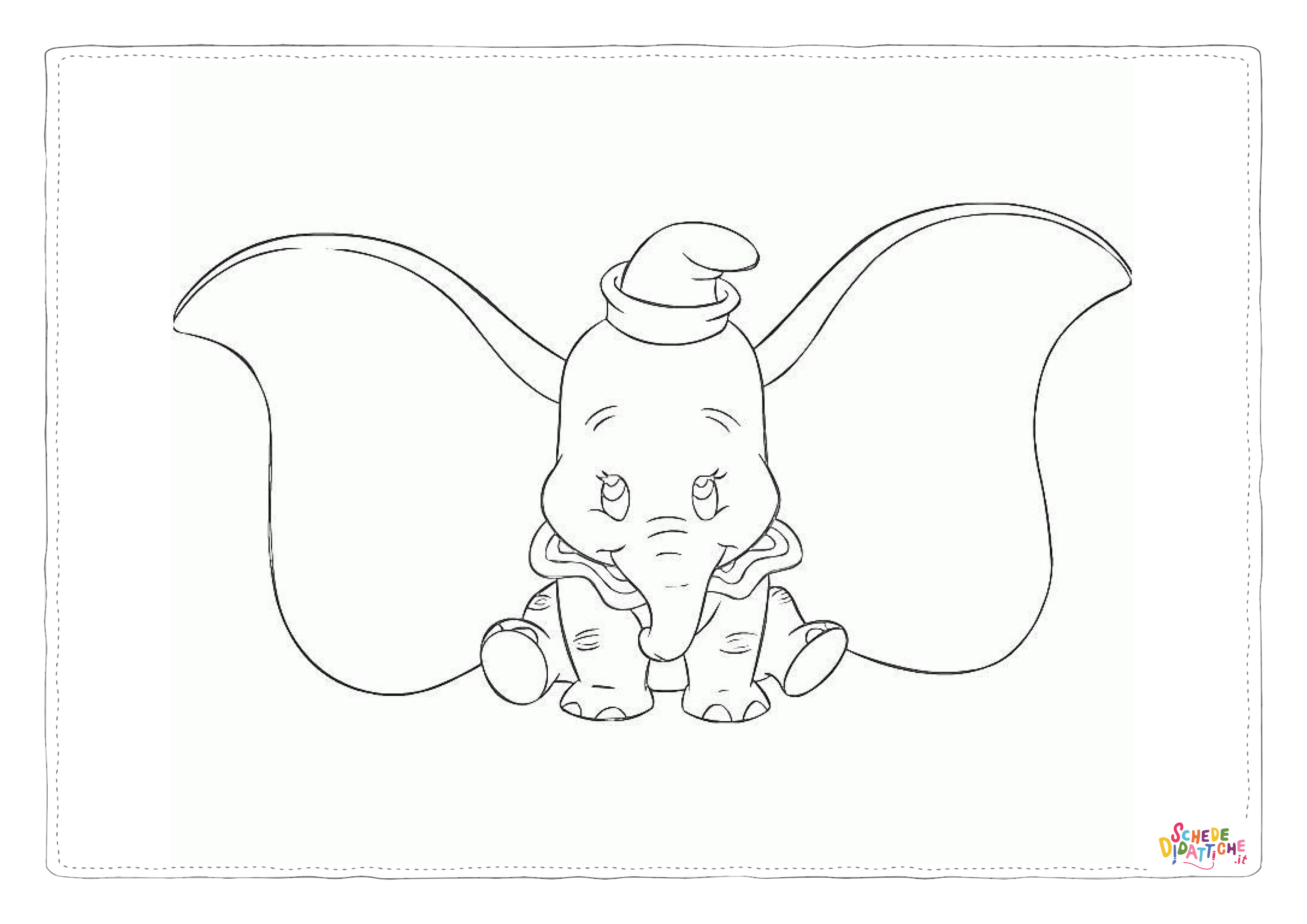 Disegno "Disegno di Dumbo da stampare e colorare 77" Disegno di Dumbo da stampare e colorare 77