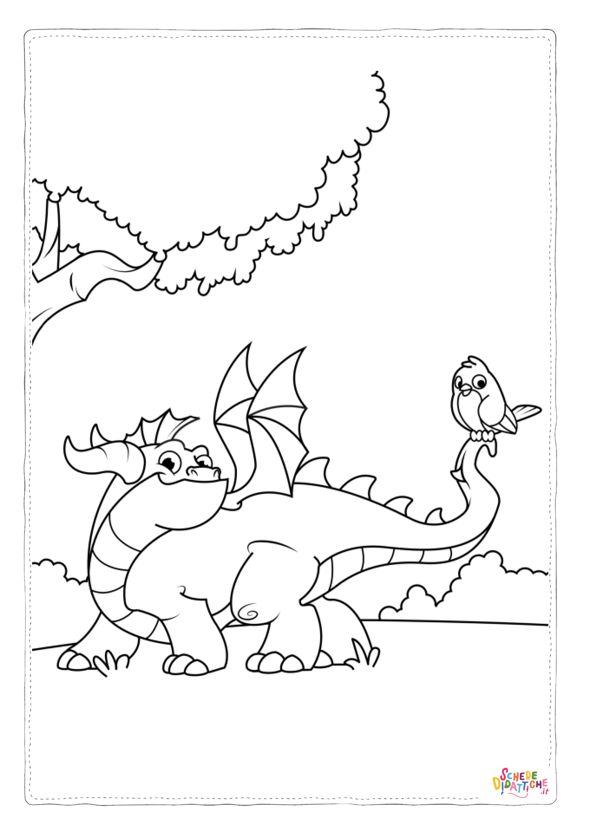 Disegno "Disegno di dragone da stampare e colorare 143" Disegno di dragone da stampare e colorare 143