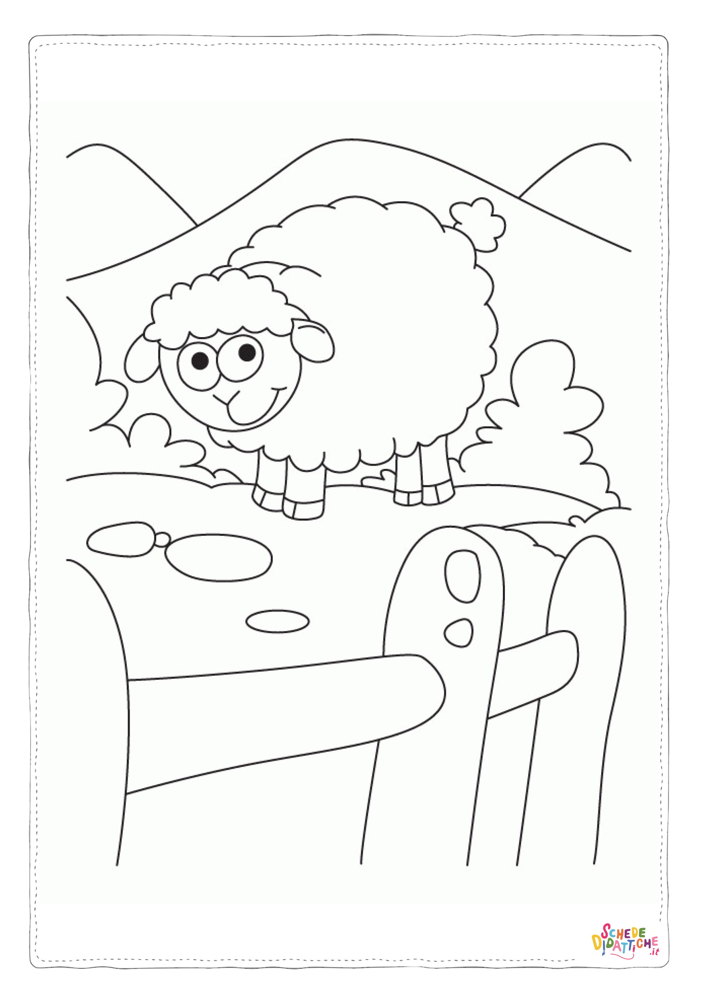 Disegno "Disegno di pecora da stampare e colorare 68" Disegno di pecora da stampare e colorare 68
