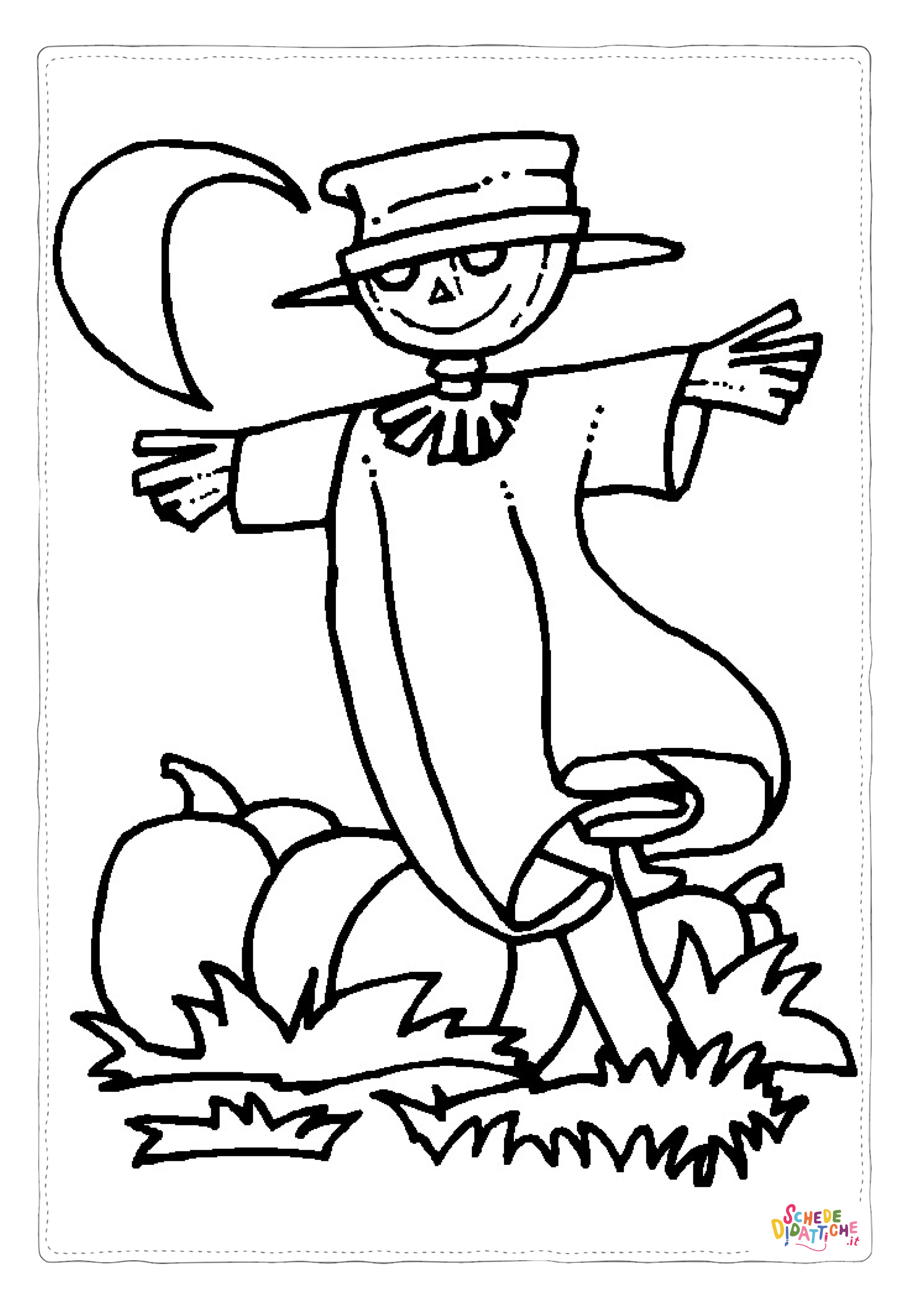 Disegno "Disegno di spaventapasseri da stampare e colorare 5" Disegno di spaventapasseri da stampare e colorare 5