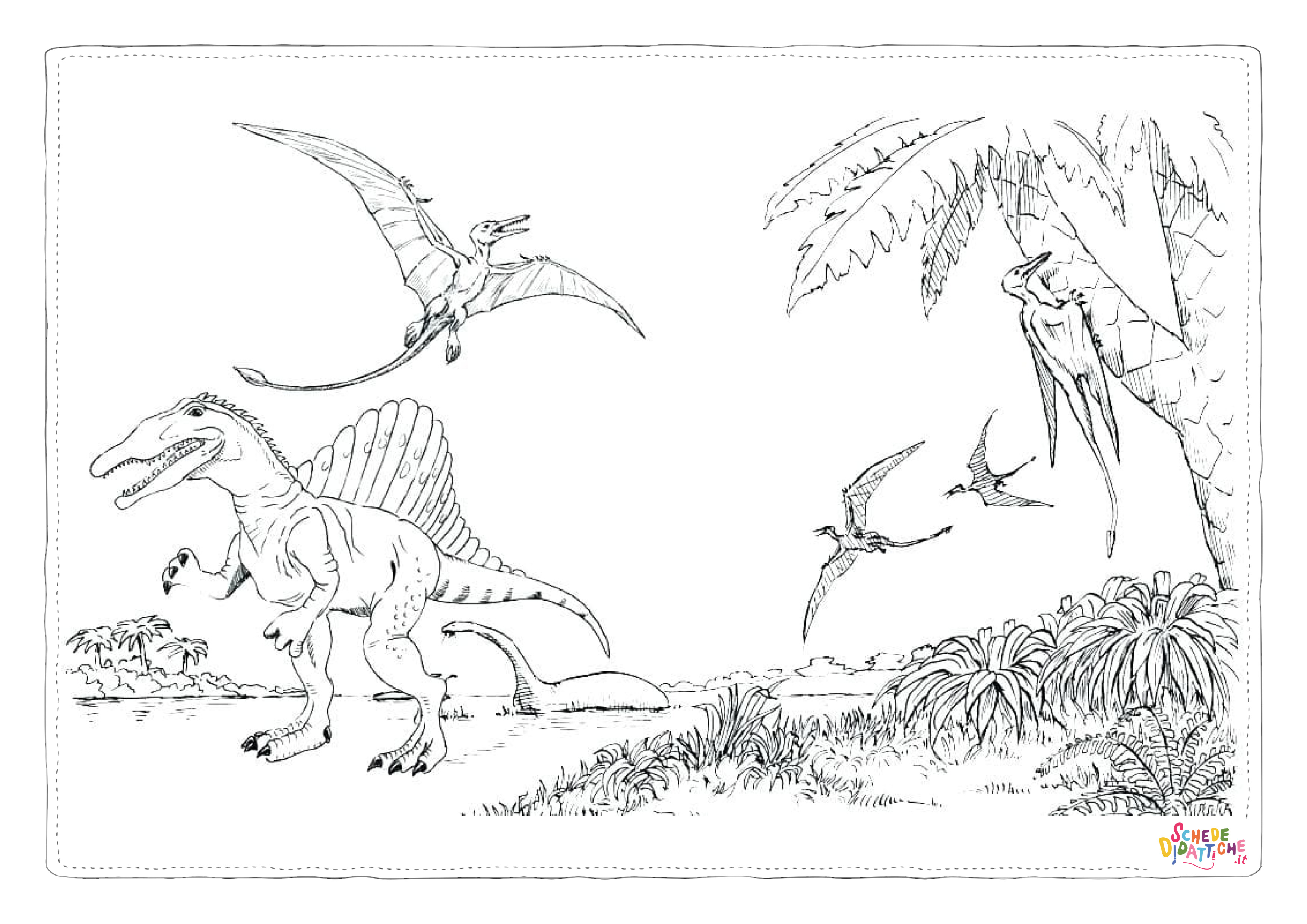 Disegno "Disegno di Pterodattilo da stampare e colorare 16" Disegno di Pterodattilo da stampare e colorare 16