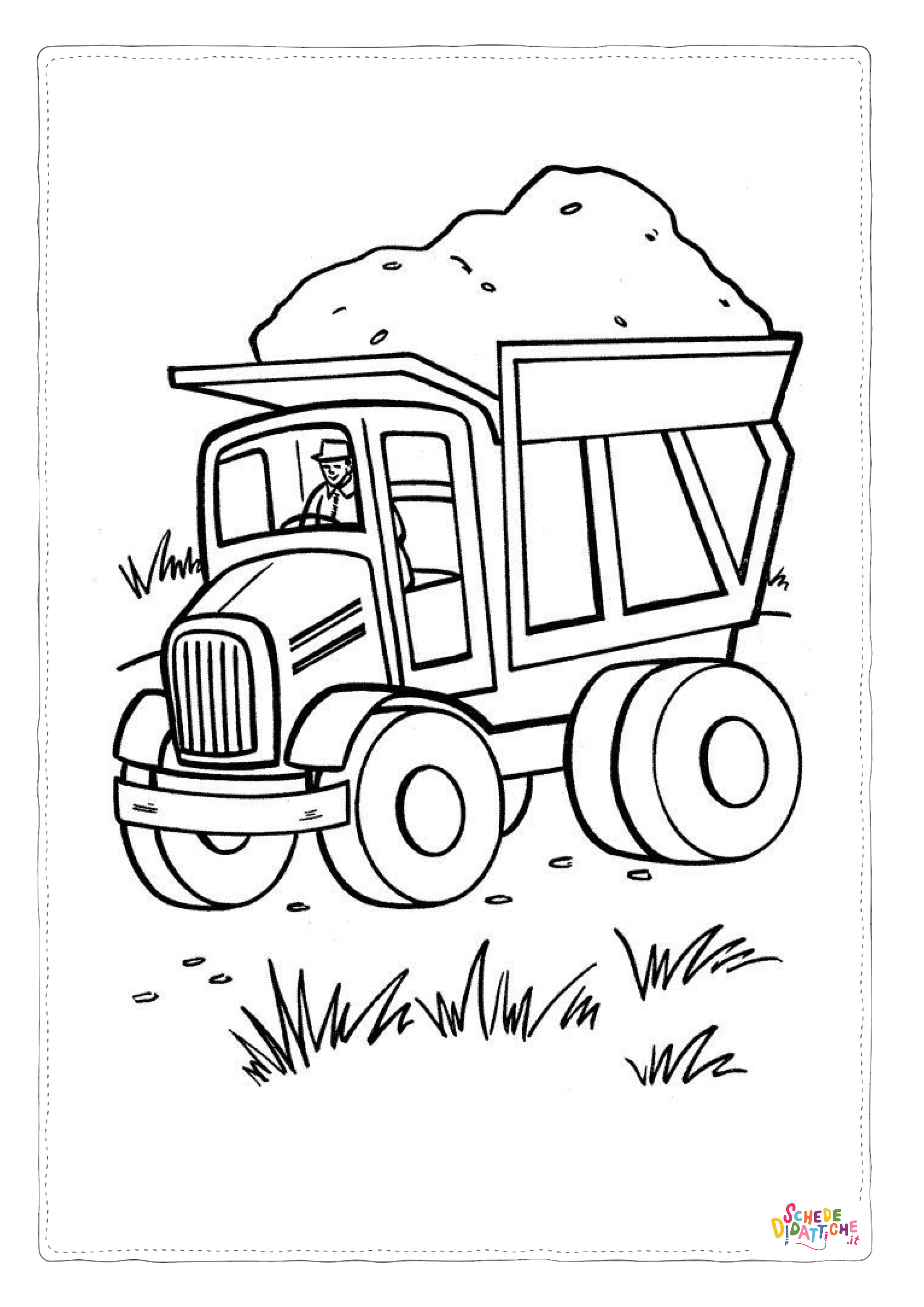 Disegno "Disegno di mezzo da lavoro da stampare e colorare 102" Disegno di mezzo da lavoro da stampare e colorare 102