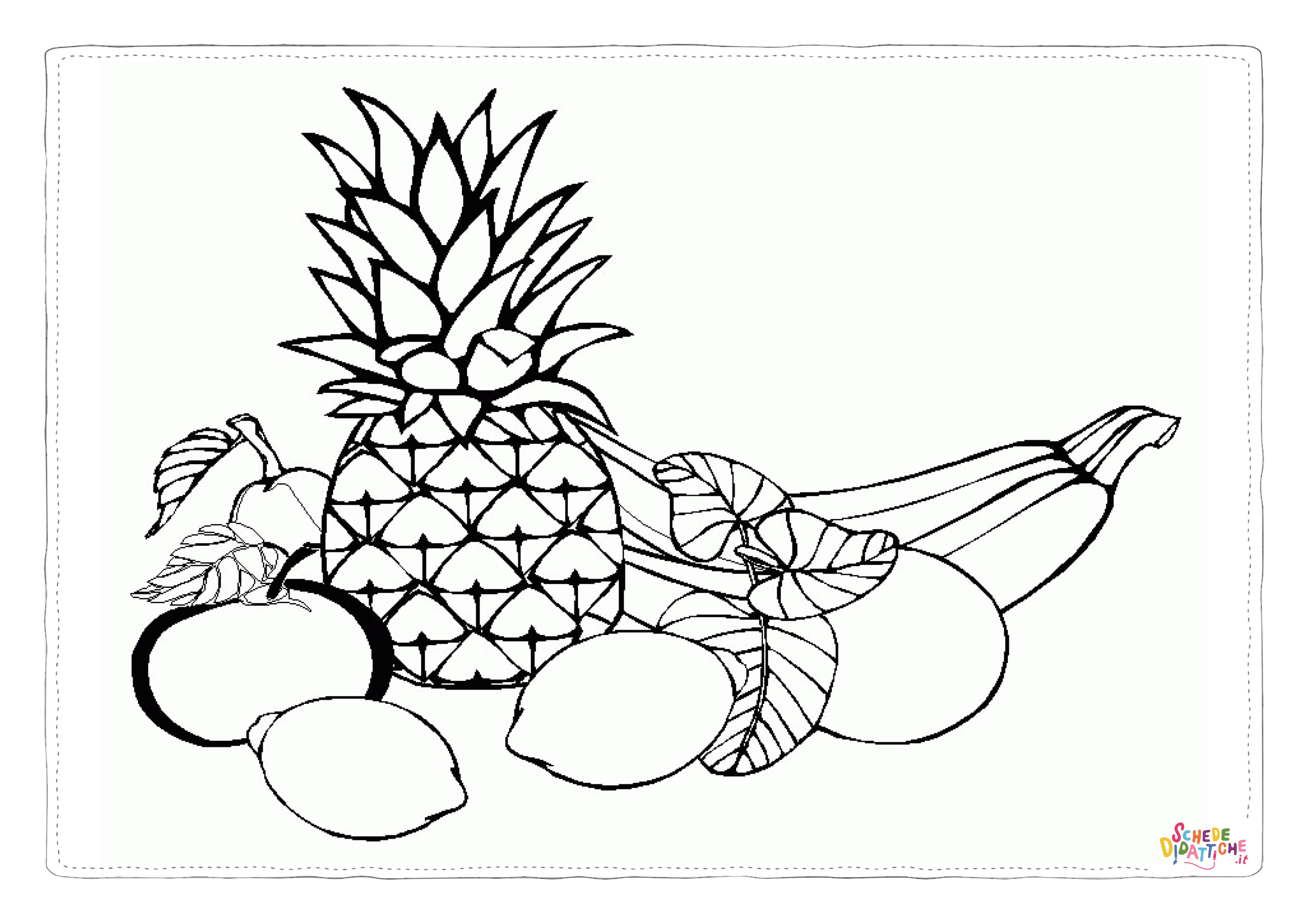 Disegno di ananas da stampare e colorare 1