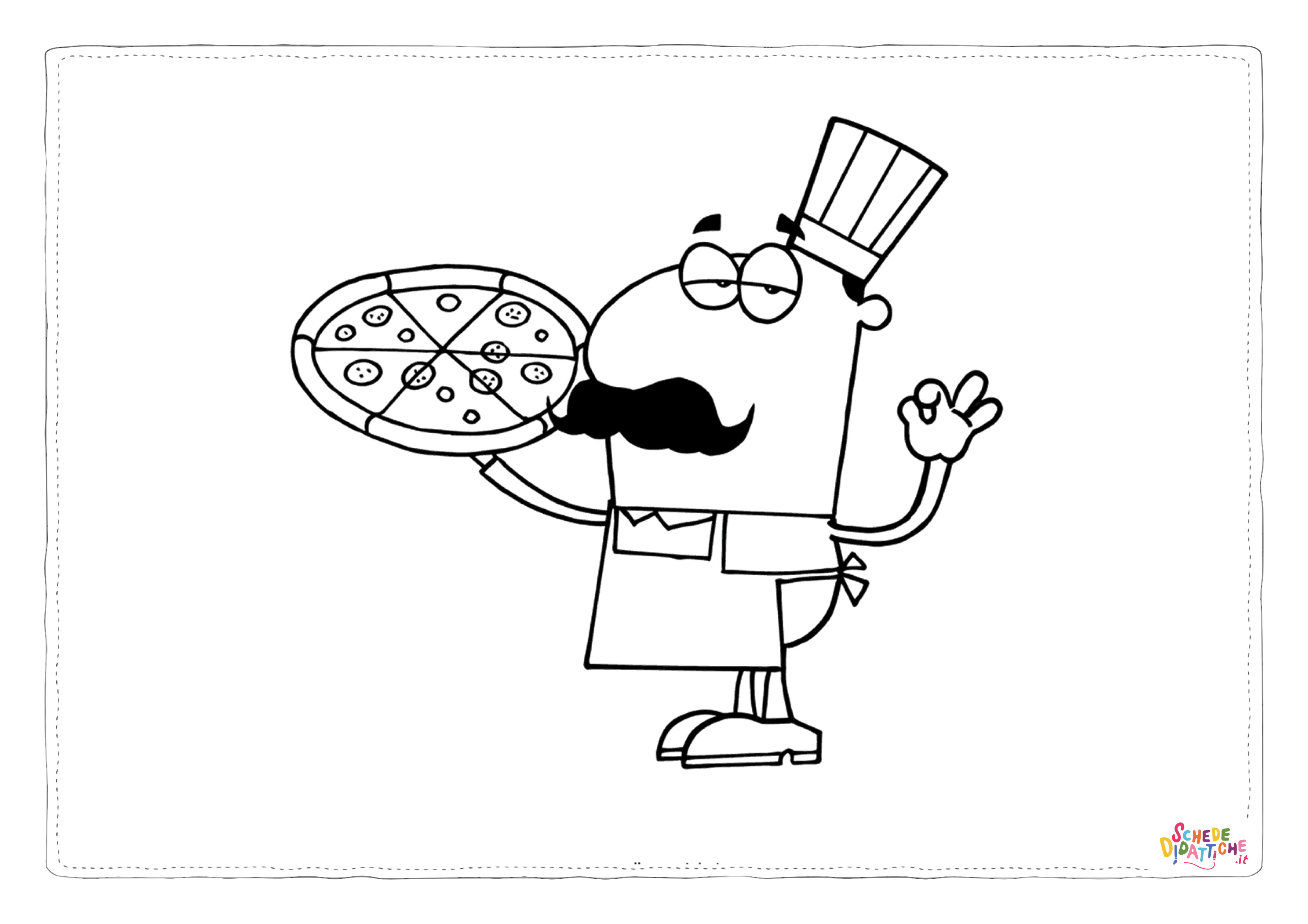 Disegno "Disegno di pizza da stampare e colorare 8" Disegno di pizza da stampare e colorare 8