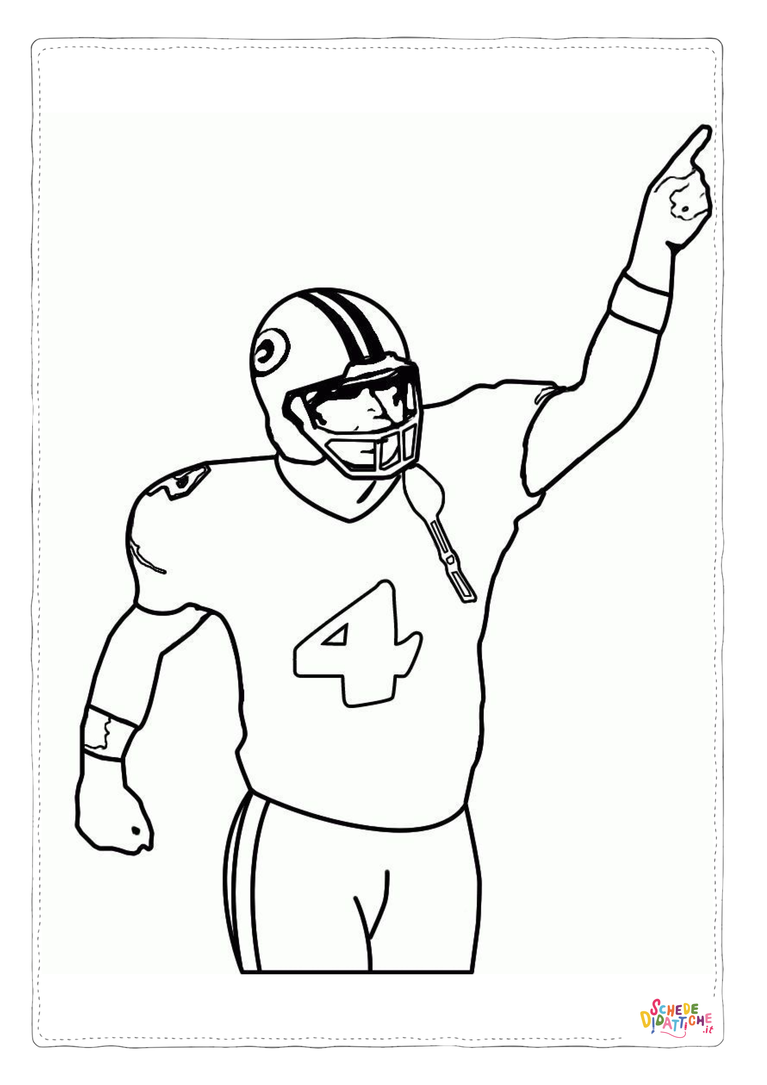 Disegno "Disegno di football americano da stampare e colorare 29" Disegno di football americano da stampare e colorare 29