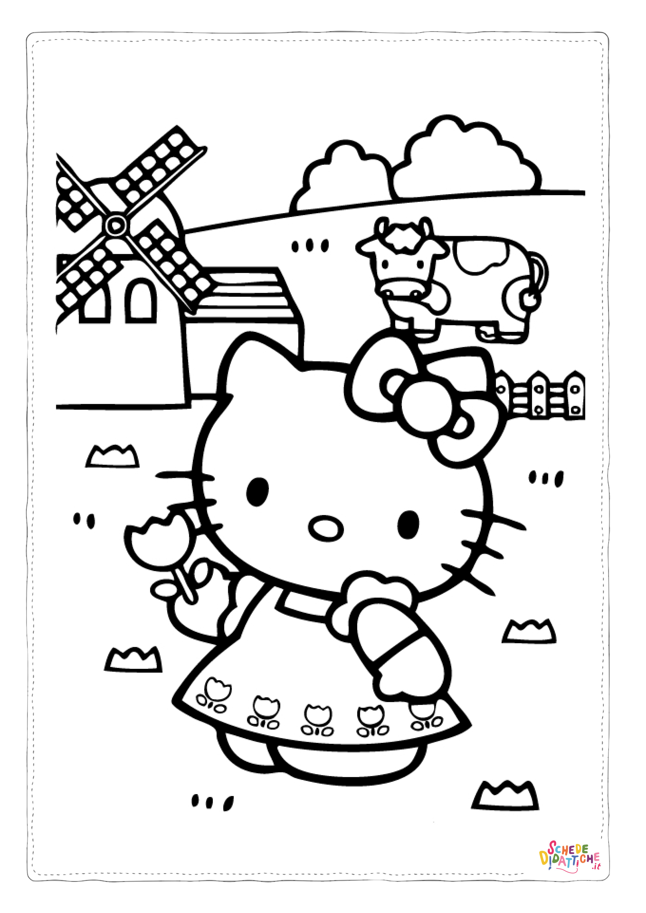 Disegno "Disegno di Hello Kitty da stampare e colorare 113" Disegno di Hello Kitty da stampare e colorare 113