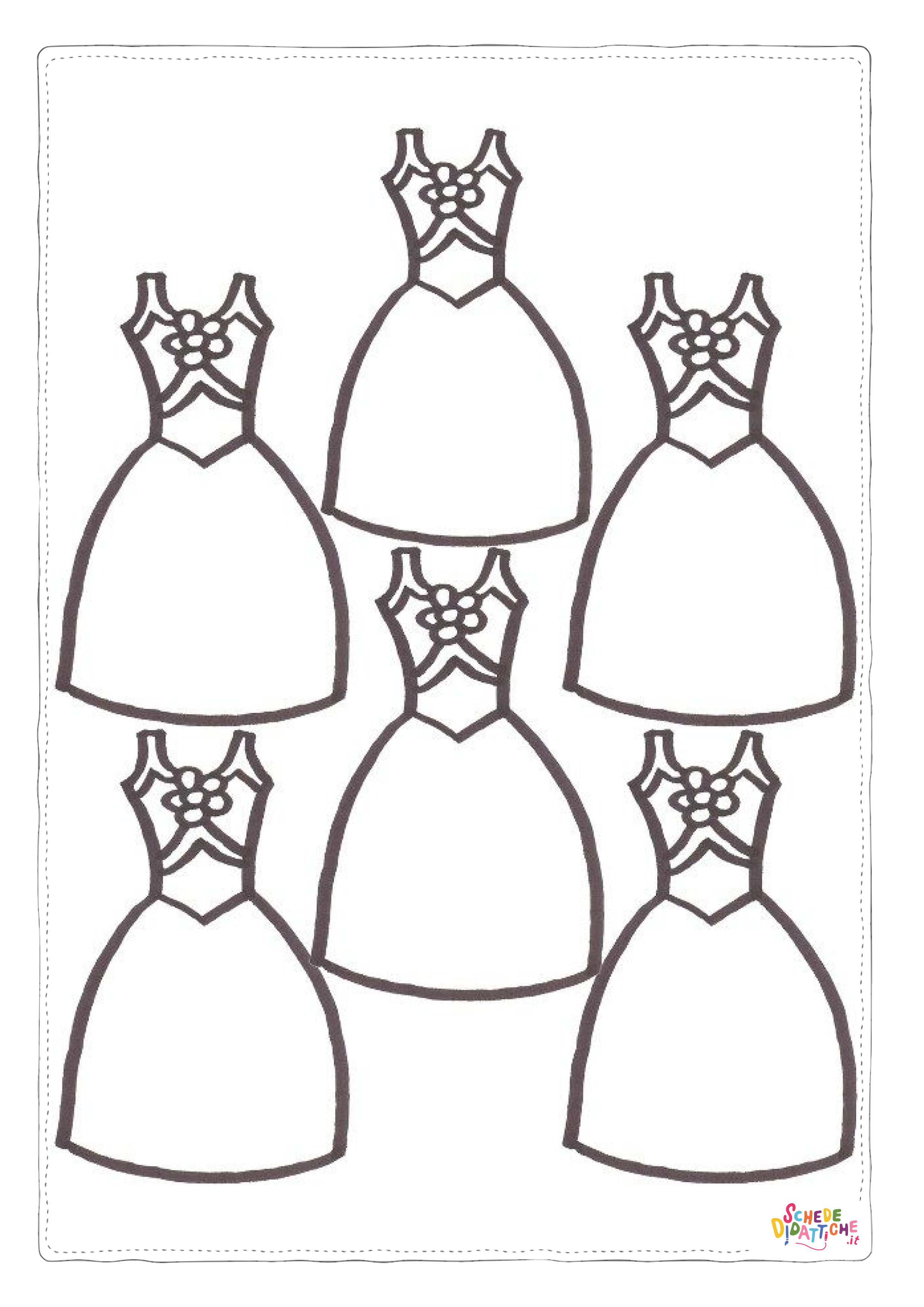 Disegno "Disegno di vestito da donna da stampare e colorare 19" Disegno di vestito da donna da stampare e colorare 19